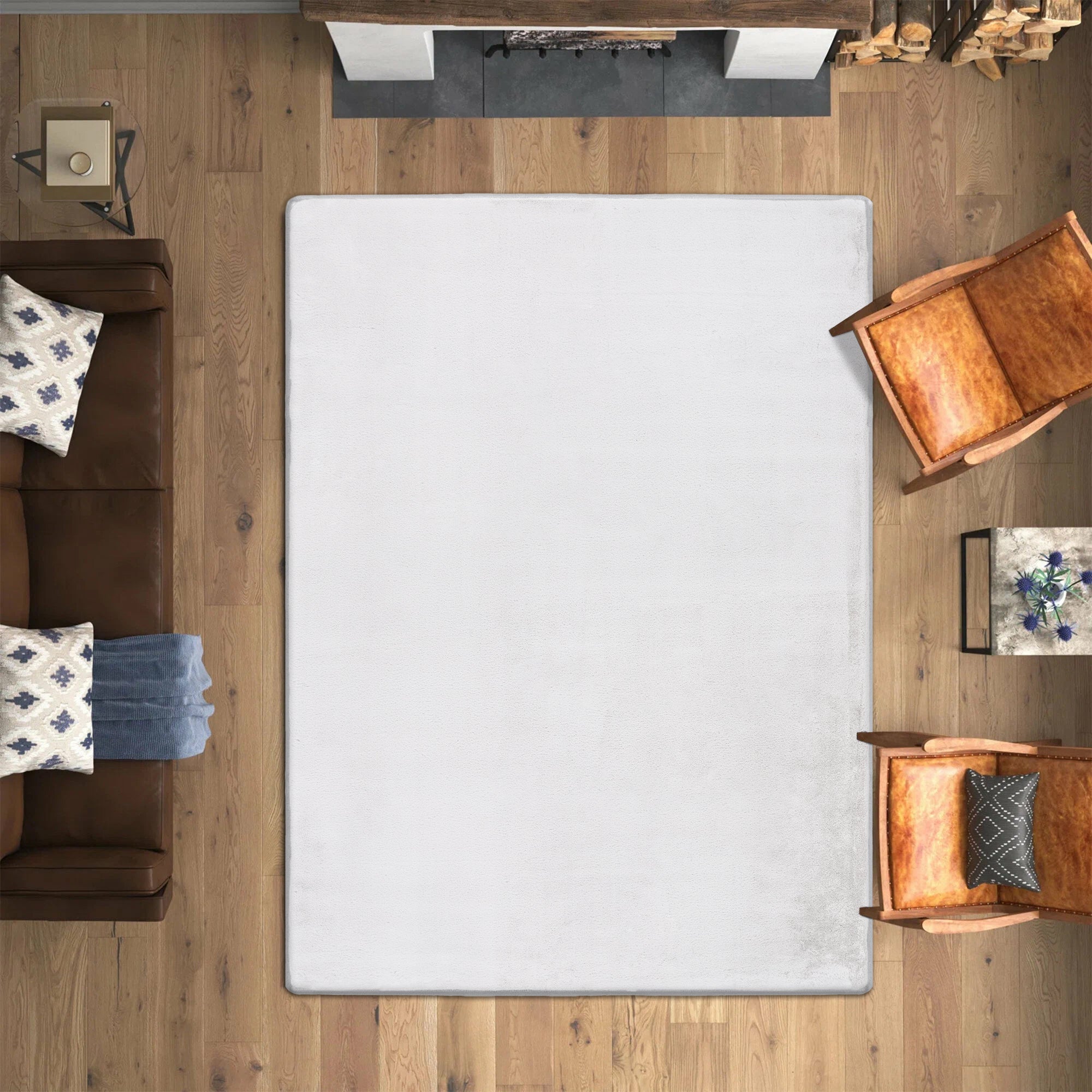 White Plush Area Rug