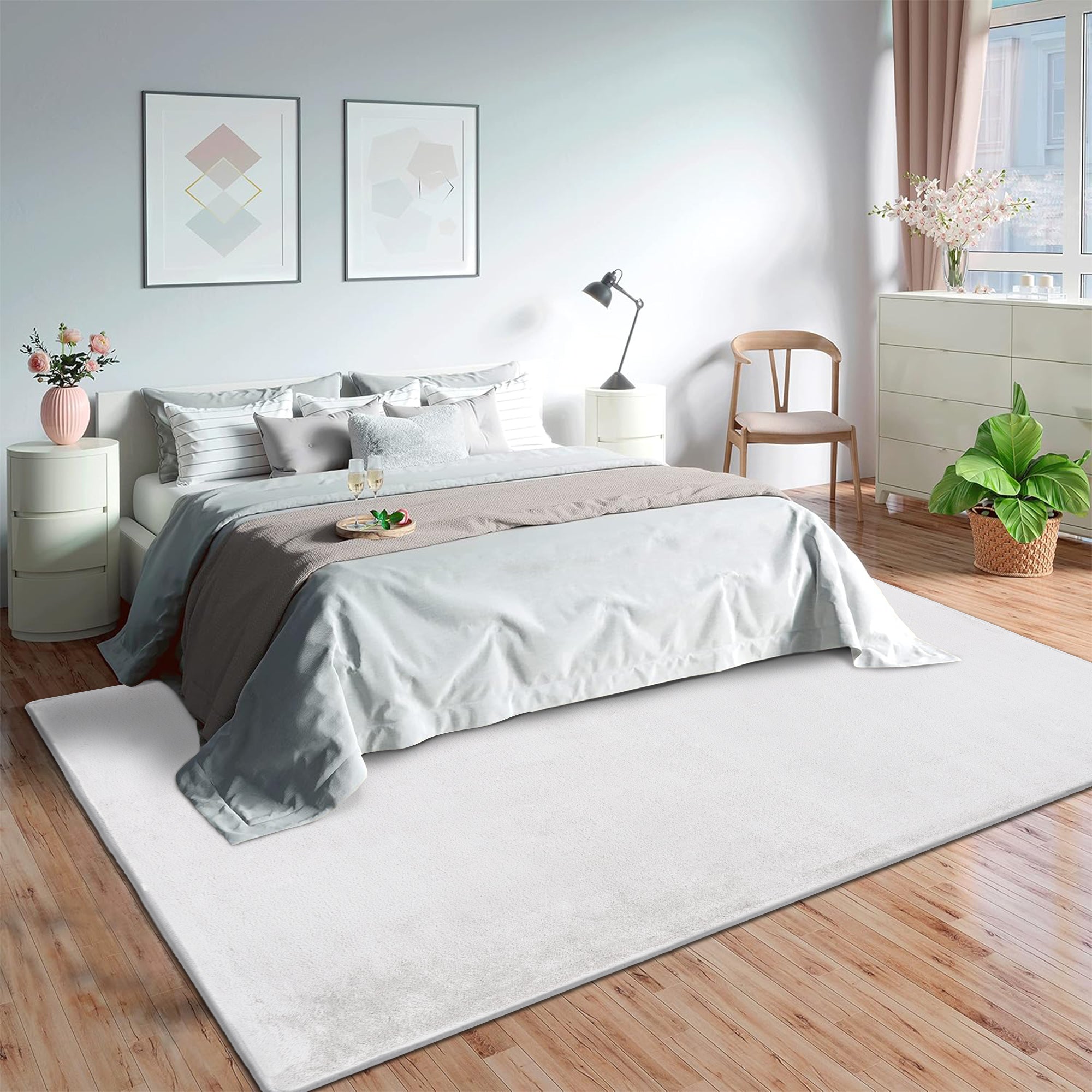 White Plush Area Rug