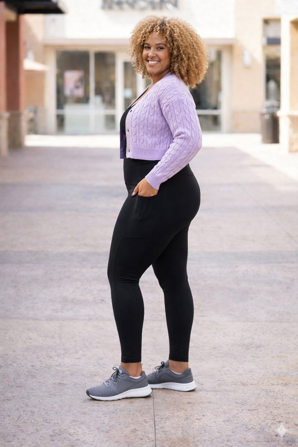 Ready to Ship | Curvy Collection - BLACK FULL-LENGTH Leggings with POCKET