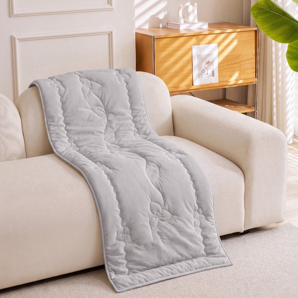 Quilted Corduroy Couch Topper, Non-Slip Soft Padded Sofa Protector Cover for Pets, Kids