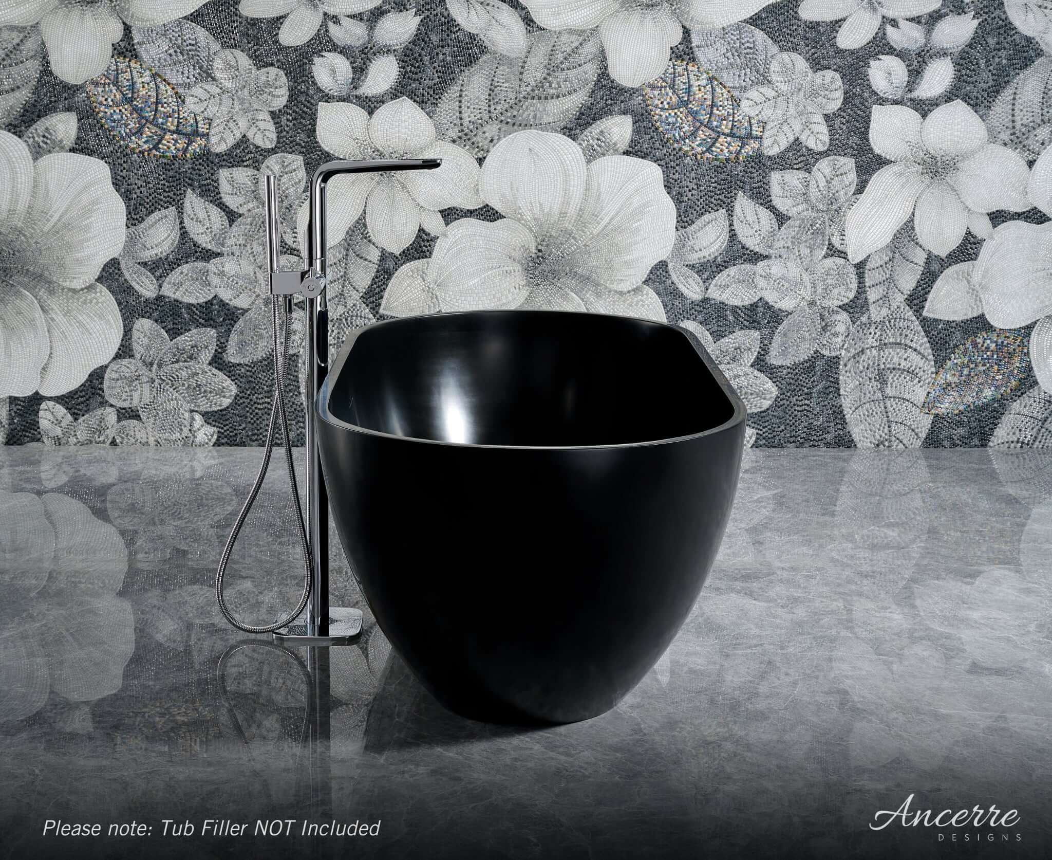 Cascade 59” Freestanding Solid Surface Bathtub
