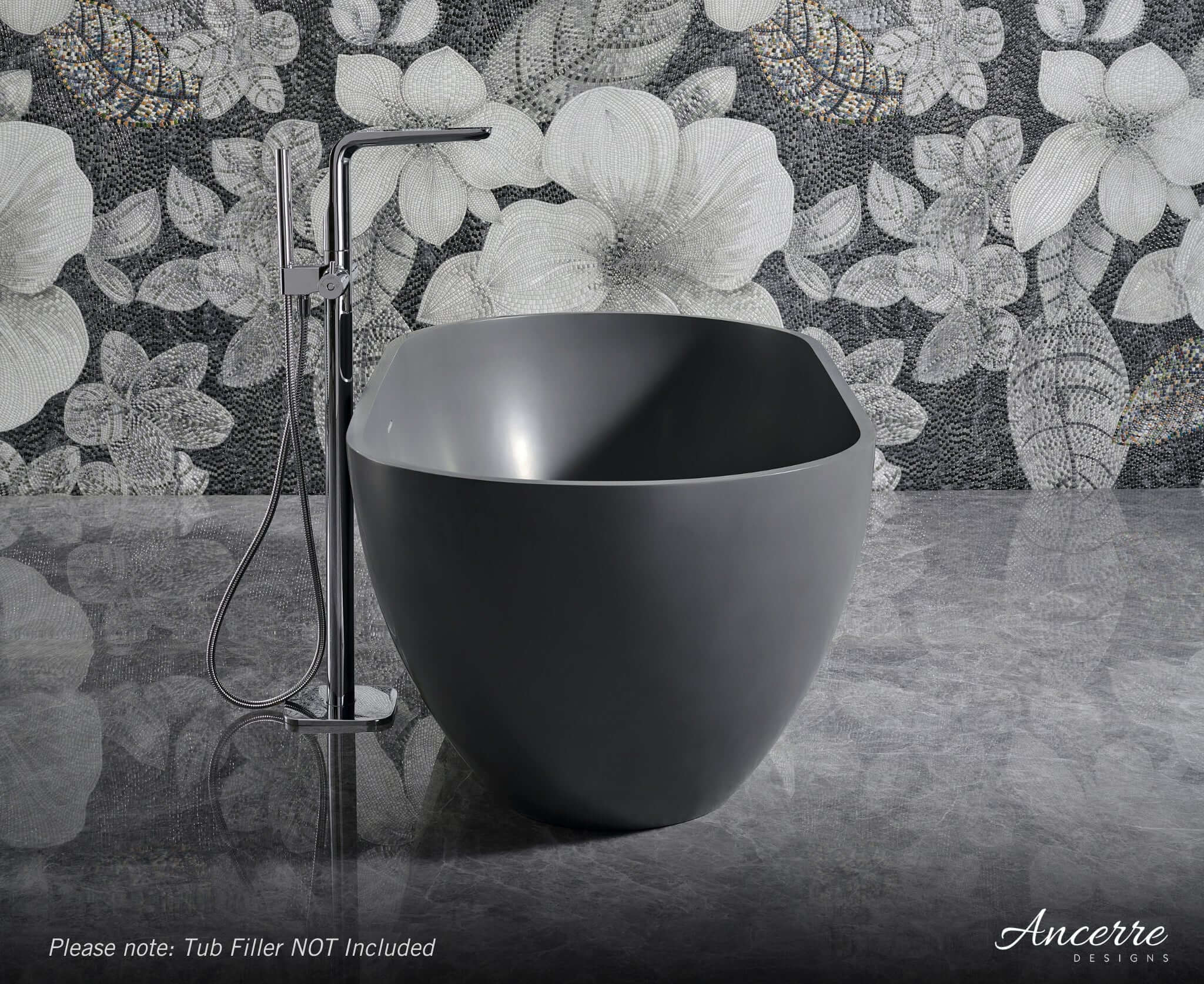 Cascade 59” Freestanding Solid Surface Bathtub