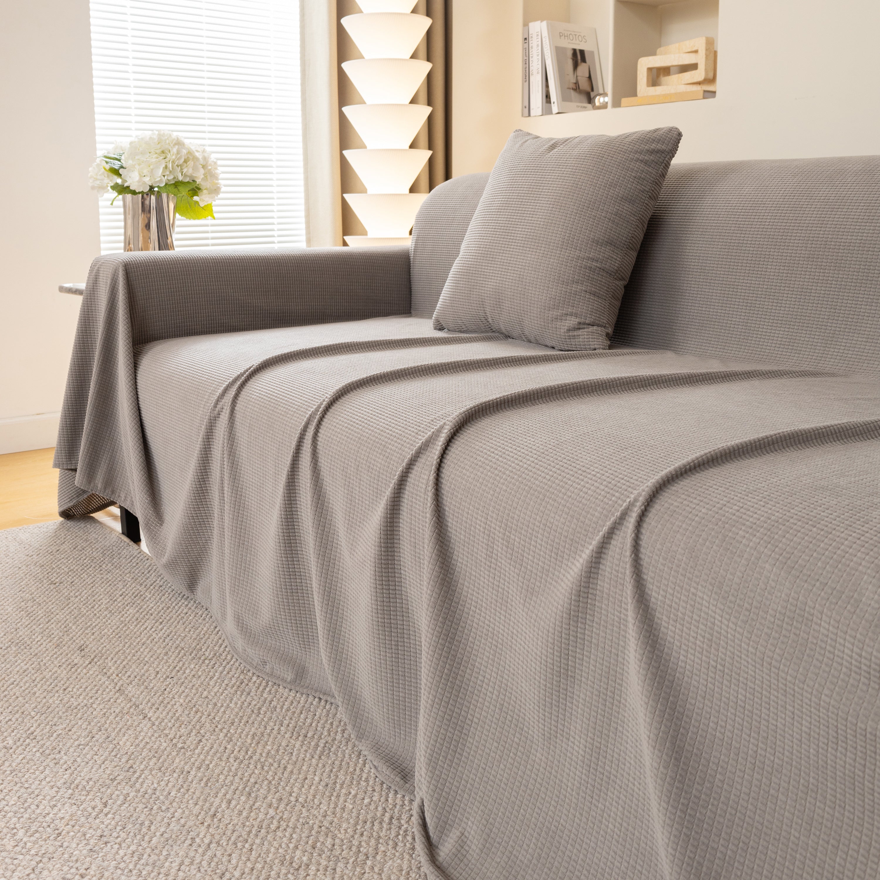 Waterproof Soft Cotton Plush Couch Cover Blanket, Extra Large Furniture Decoration Cover Sofa Slipcovers