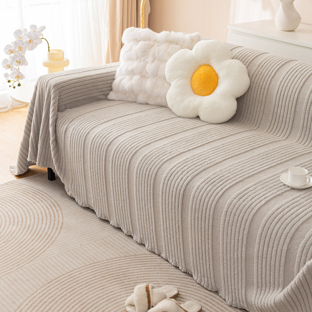 Luxury Oversized Soft Plush L Shape Couch Cover Sofa Throw Cover, Extra Large Blanket to Cover Couch