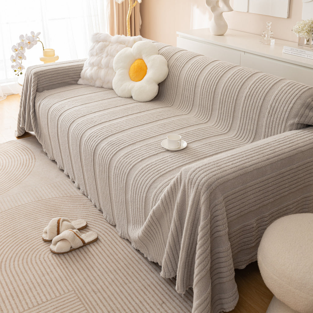 Luxury Oversized Soft Plush L Shape Couch Cover Sofa Throw Cover, Extra Large Blanket to Cover Couch