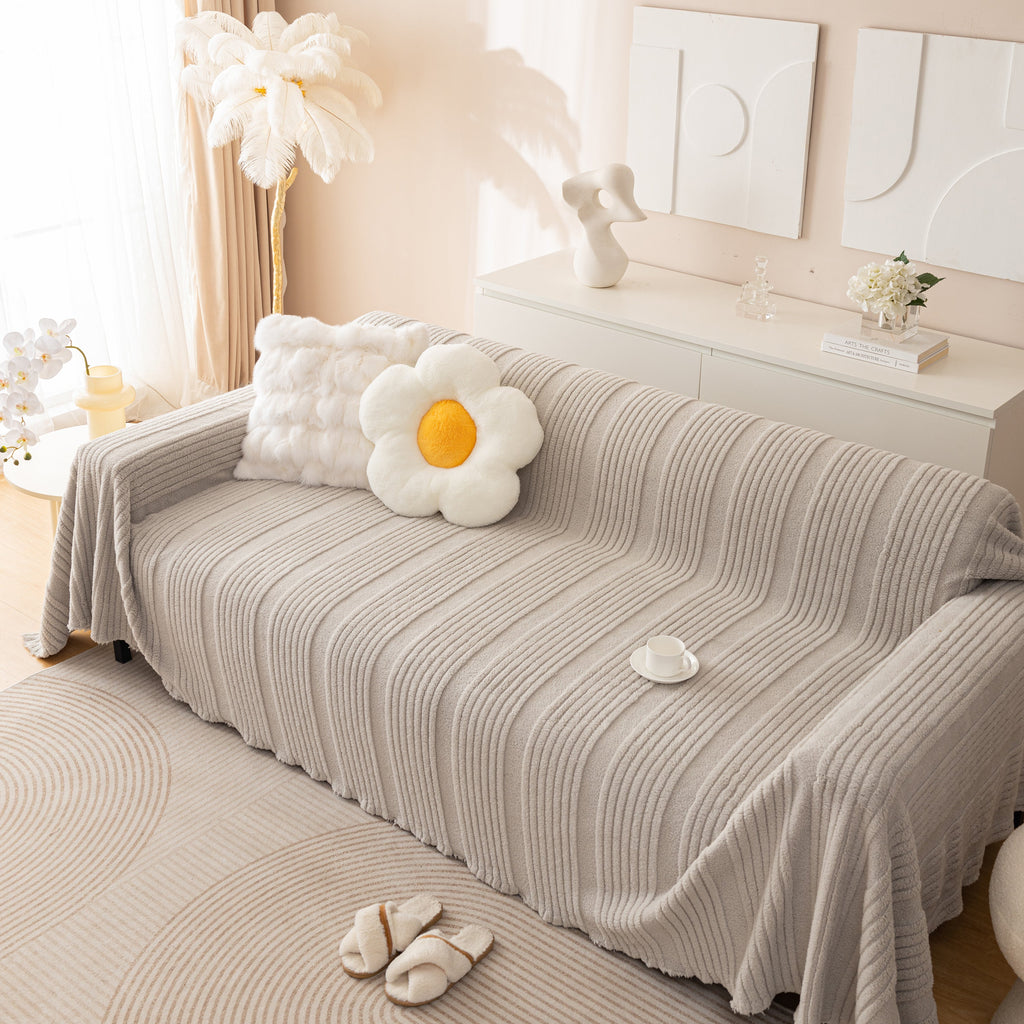 Luxury Oversized Soft Plush L Shape Couch Cover Sofa Throw Cover, Extra Large Blanket to Cover Couch