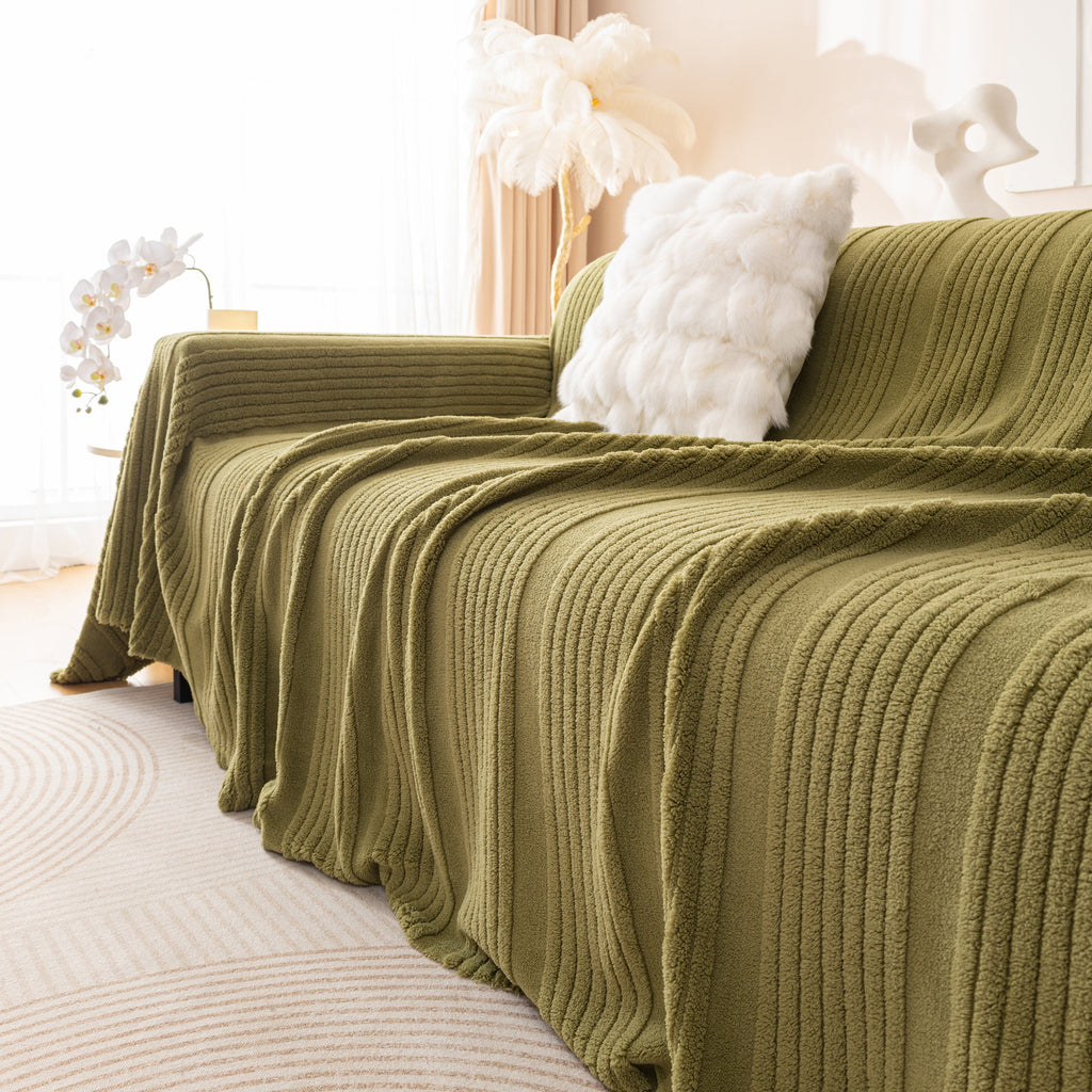 Luxury Oversized Soft Plush L Shape Couch Cover Sofa Throw Cover, Extra Large Blanket to Cover Couch