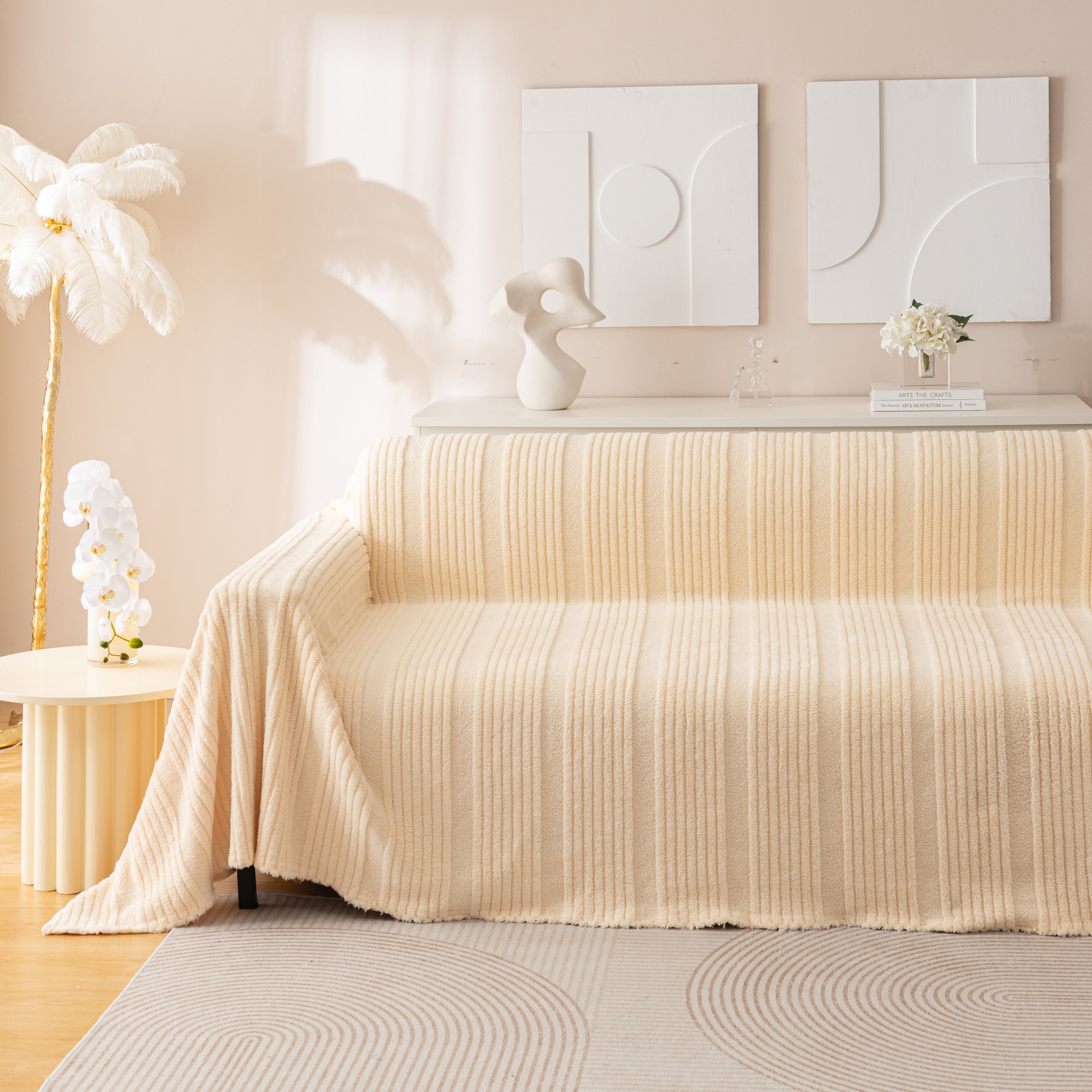 Luxury Oversized Soft Plush L Shape Couch Cover Sofa Throw Cover, Extra Large Blanket to Cover Couch
