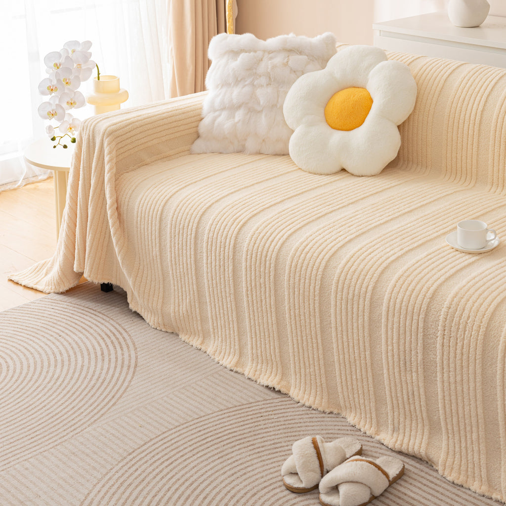 Luxury Oversized Soft Plush L Shape Couch Cover Sofa Throw Cover, Extra Large Blanket to Cover Couch