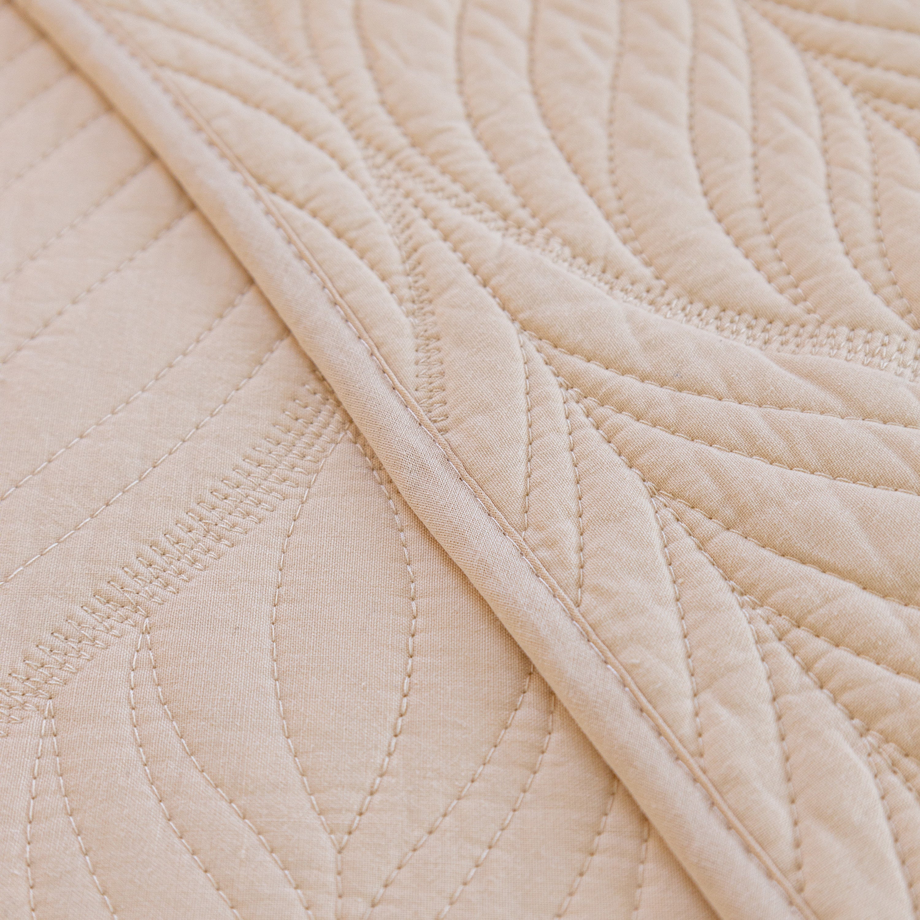 Leaf Vein Textured Cotton Quilted Sofa Slipcover, Non-Slip Modular Couch Covers