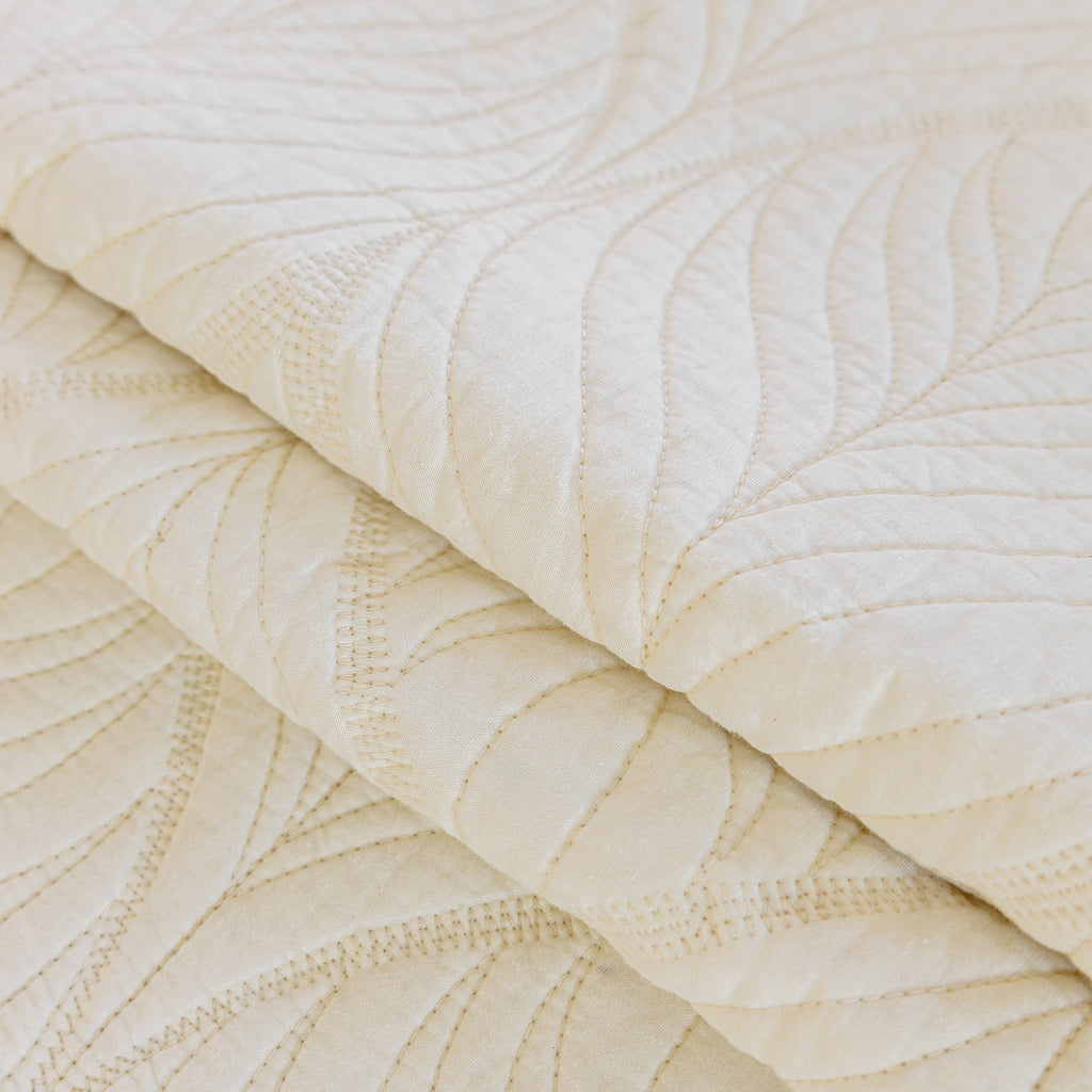 Leaf Vein Textured Cotton Quilted Sofa Slipcover, Non-Slip Modular Couch Covers