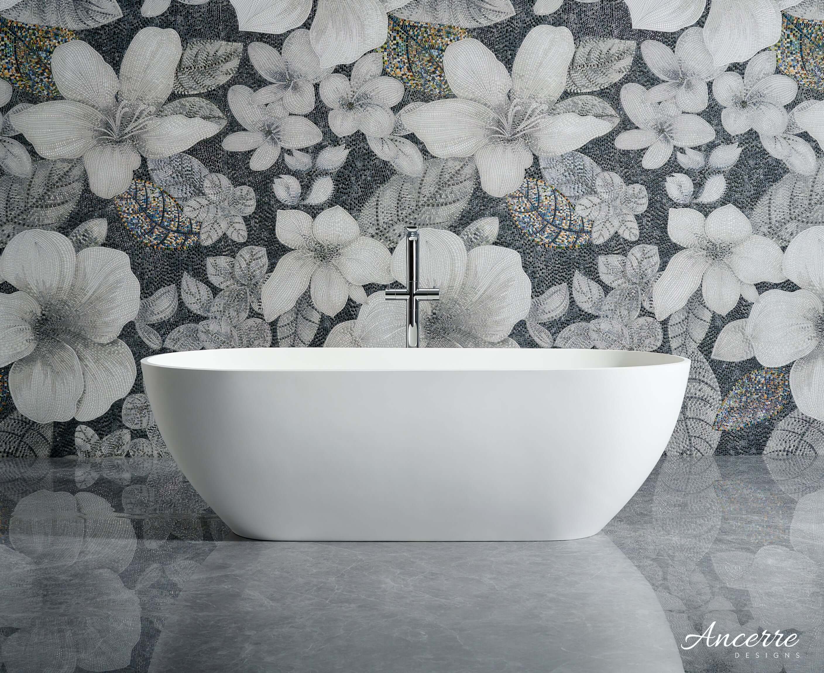 Cascade 63” Freestanding Solid Surface Bathtub
