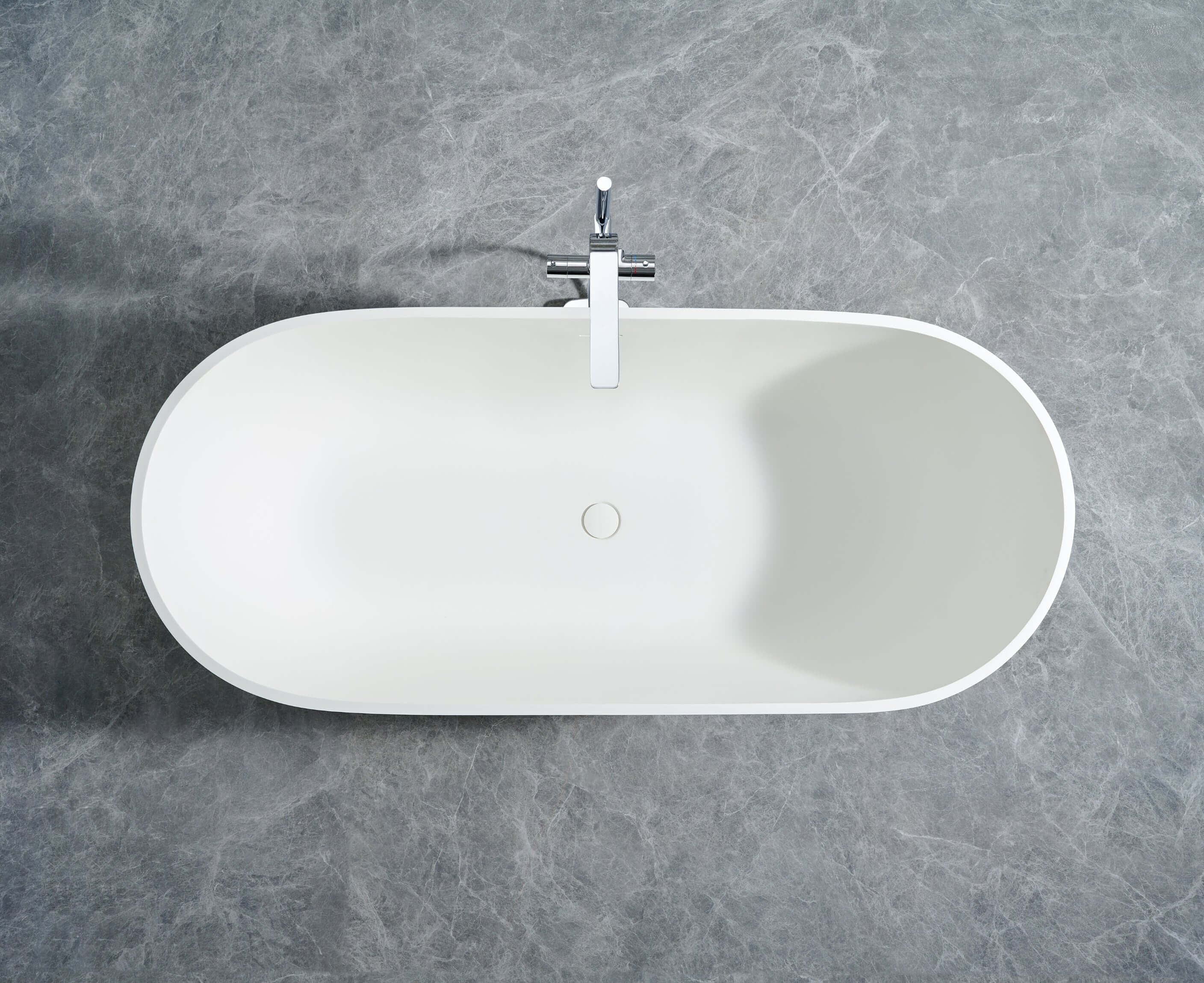 Cascade 63” Freestanding Solid Surface Bathtub
