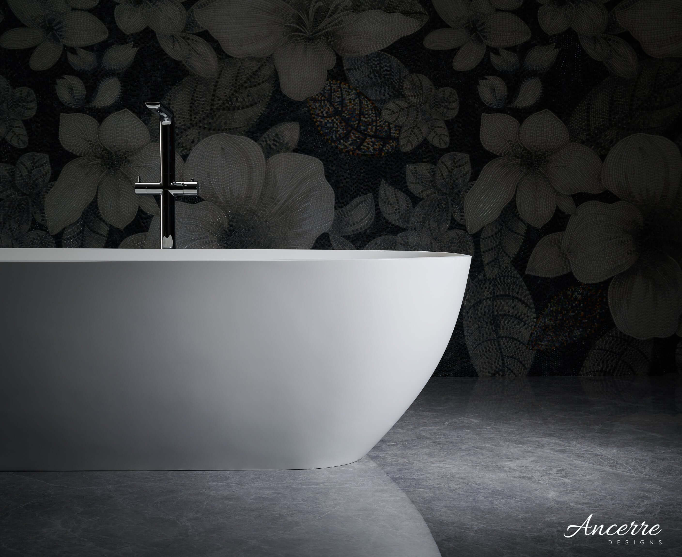 Cascade 63” Freestanding Solid Surface Bathtub