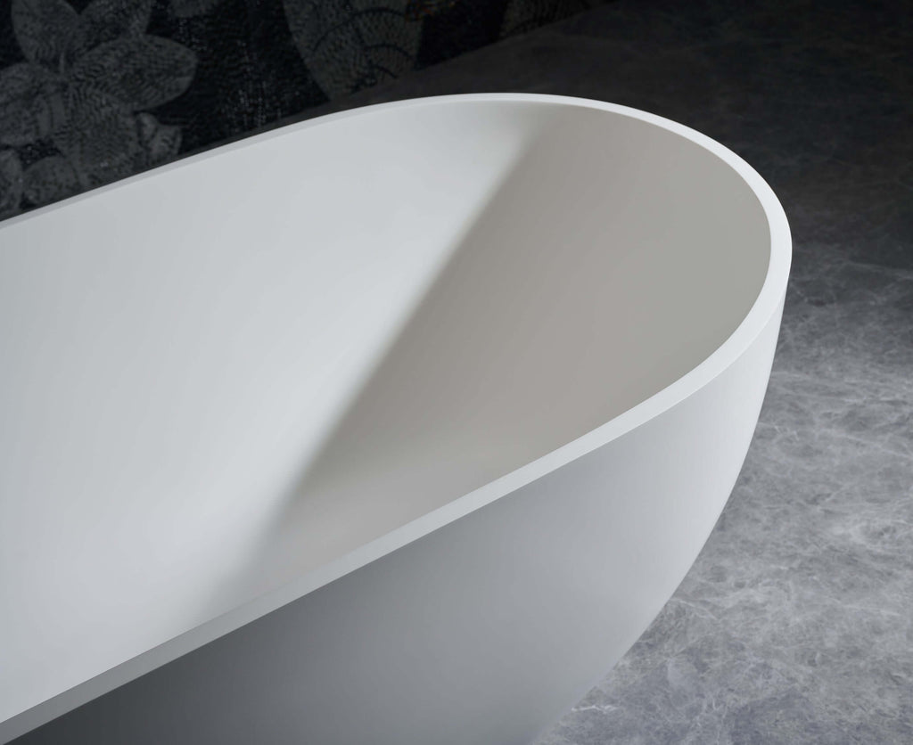 Cascade 63” Freestanding Solid Surface Bathtub