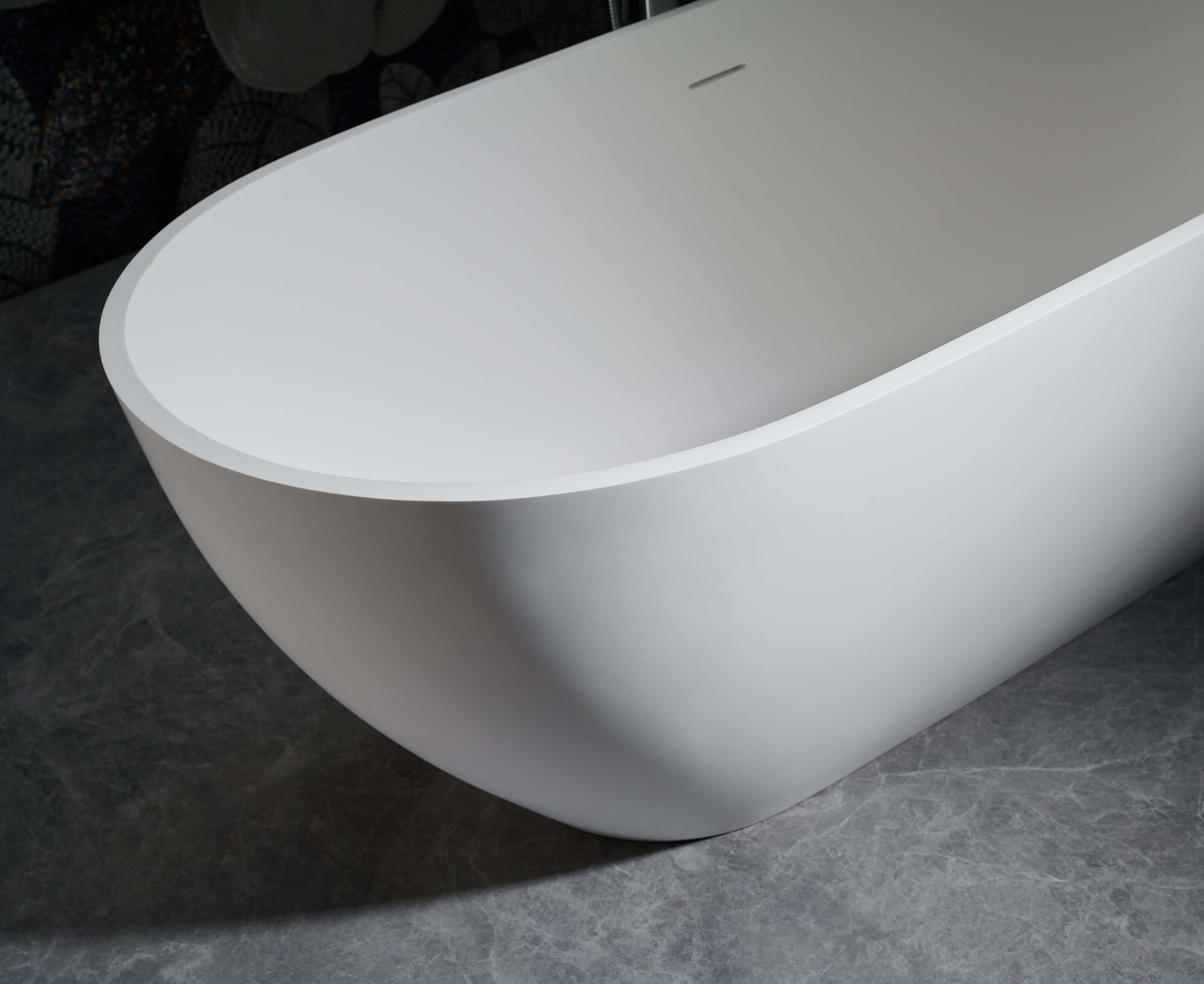 Cascade 63” Freestanding Solid Surface Bathtub