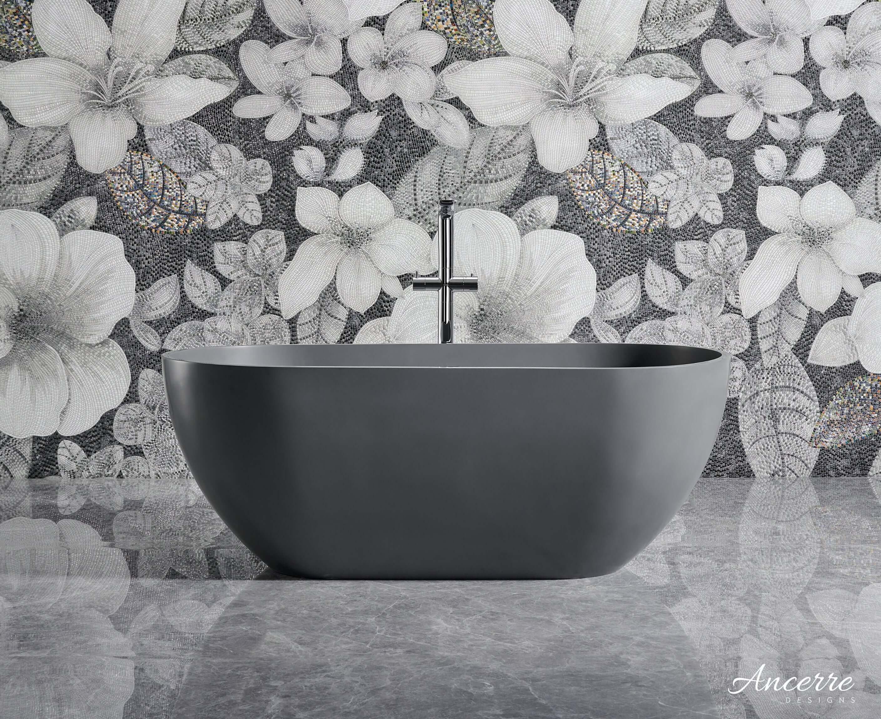 Cascade 59” Freestanding Solid Surface Bathtub