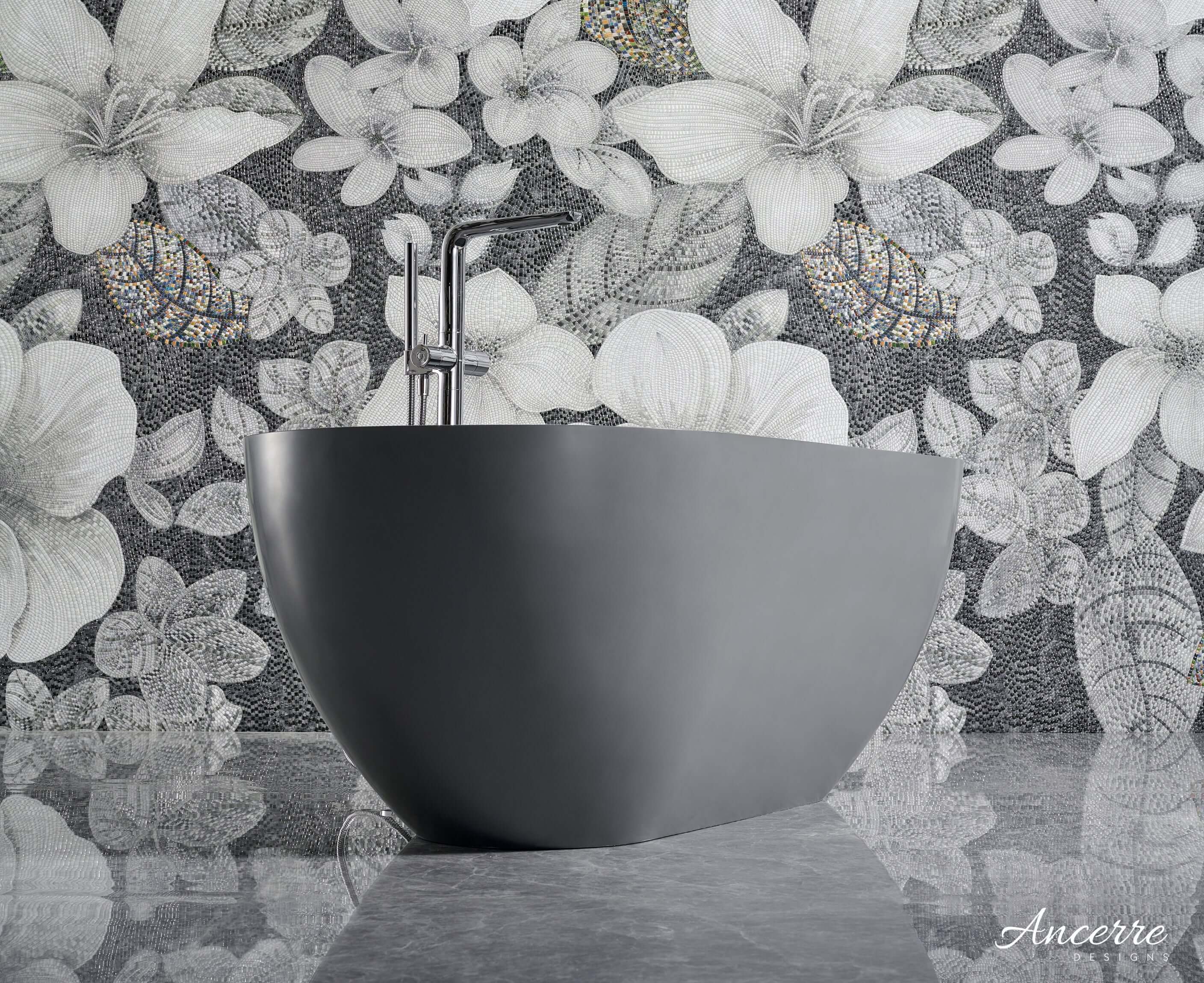 Cascade 59” Freestanding Solid Surface Bathtub