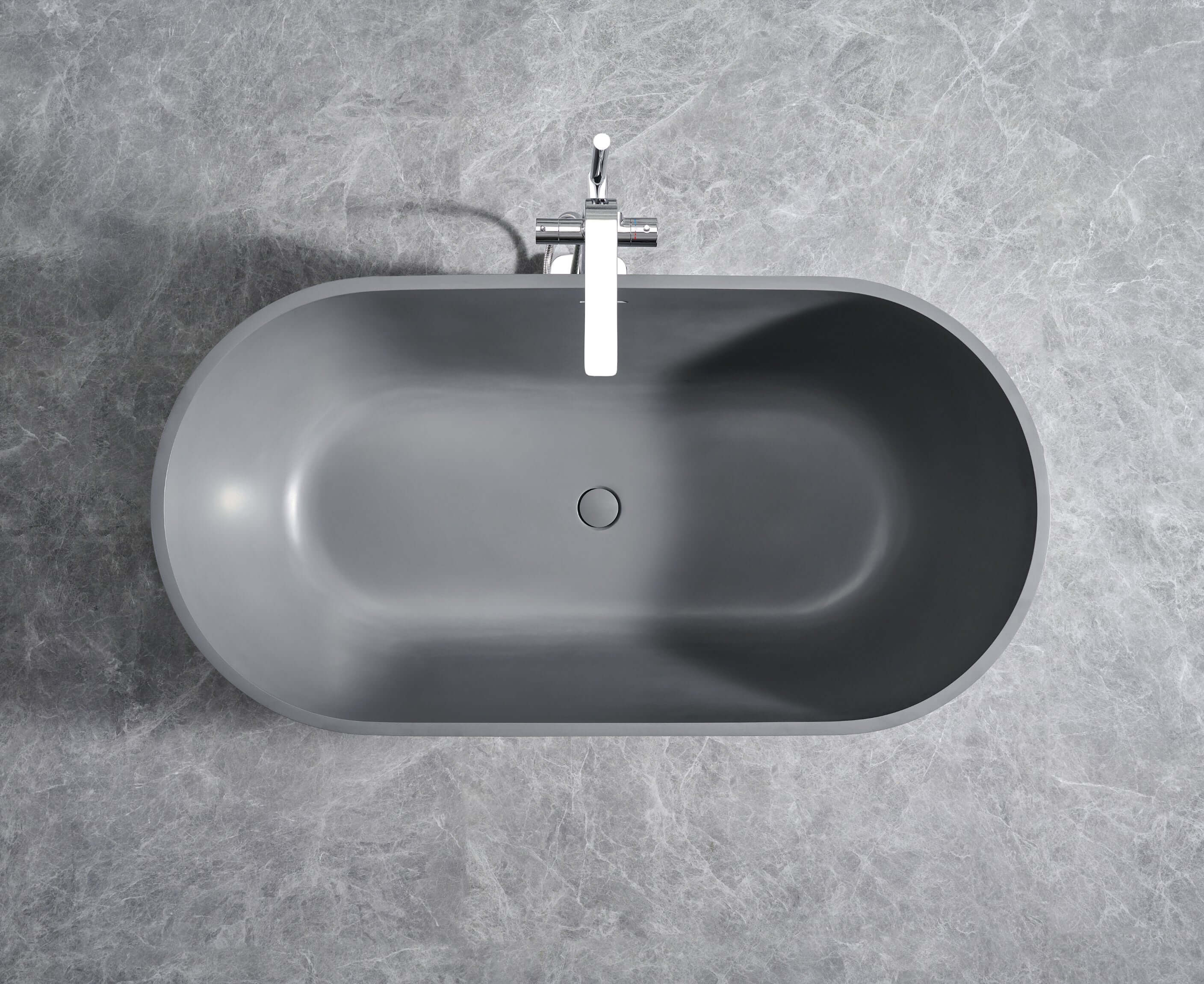 Cascade 59” Freestanding Solid Surface Bathtub