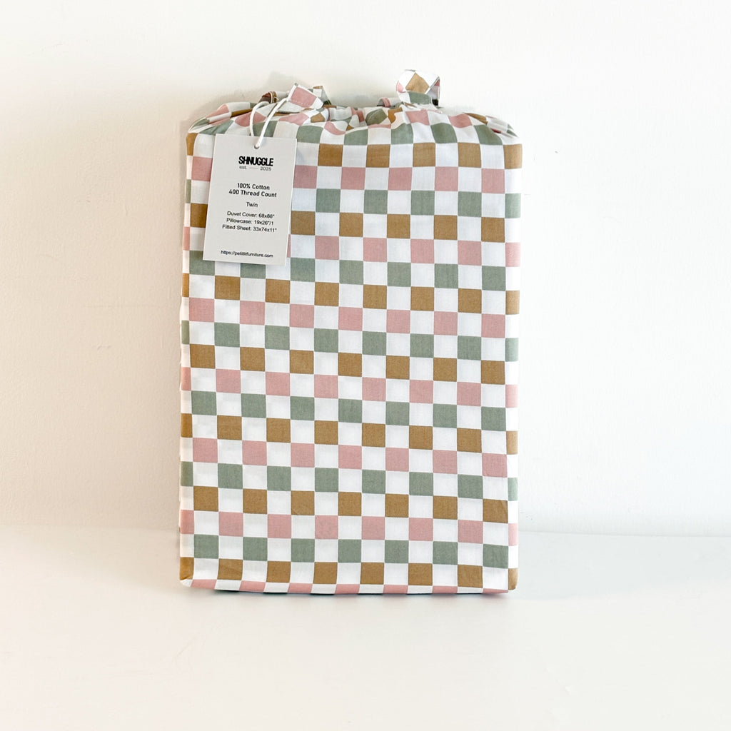 SHNUGGLE Bedding Set Colorful Checker