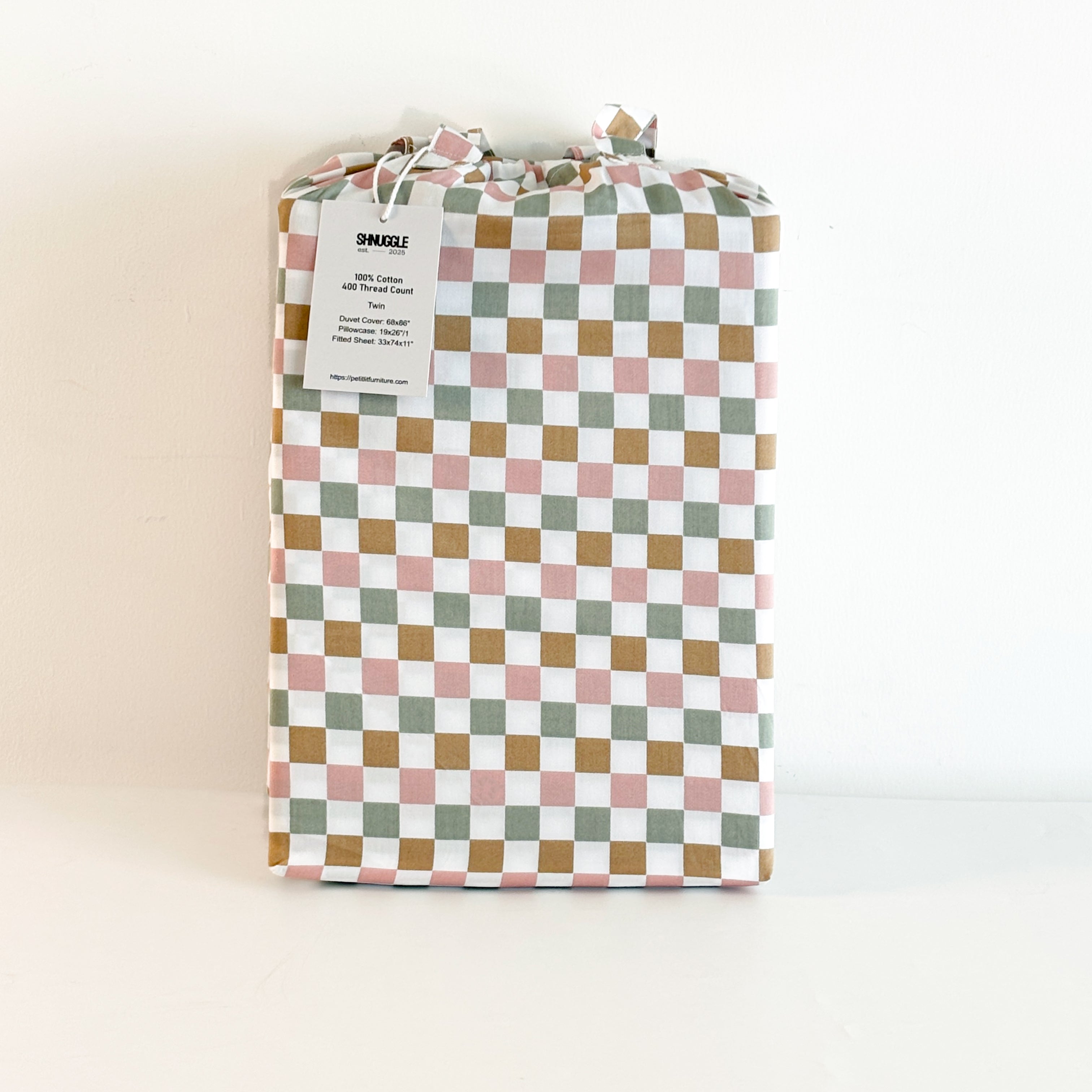 SHNUGGLE Bedding Set Colorful Checker