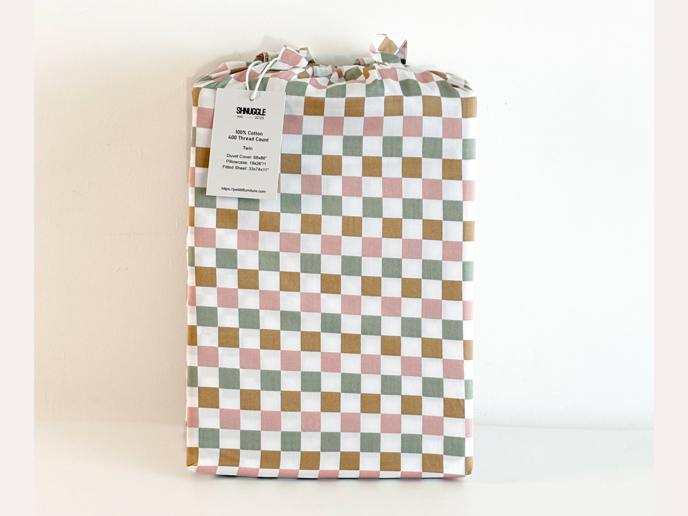 SHNUGGLE Bedding Set Colorful Checker