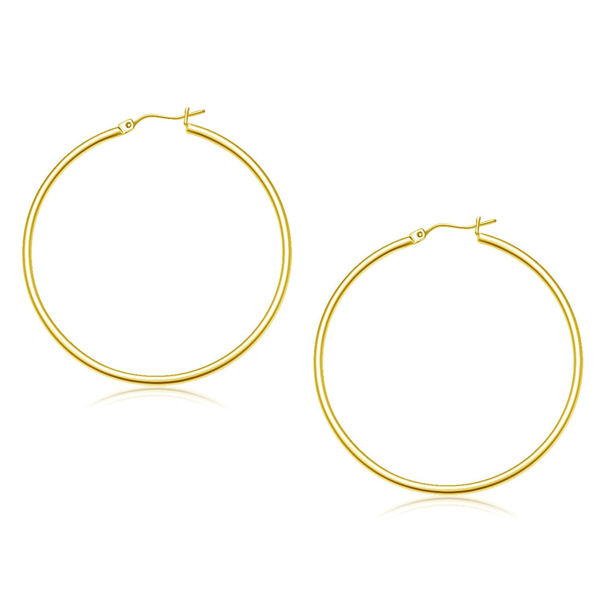 14k Yellow Gold Polished Hoop Earrings (45 mm)