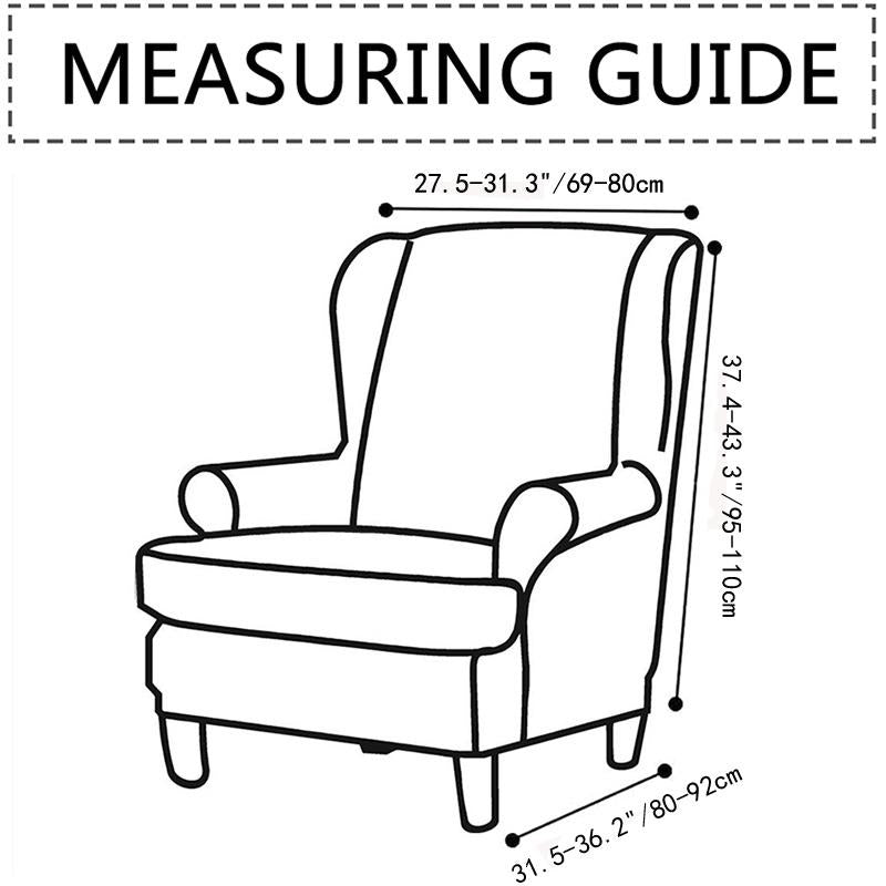 Stretch Spandex Nordic Floral Removable Wing Chair Cover, Relaxing Seat Covers Slipcovers for Armchairs