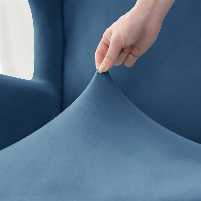 Velvet Wing Chair Cover Stretch Spandex Wingback Chair Cover Elastic Armchair Cover Sofa Covers with Seat Cushion Cover