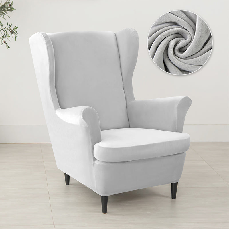 Velvet Wing Chair Cover Stretch Spandex Wingback Chair Cover Elastic Armchair Cover Sofa Covers with Seat Cushion Cover