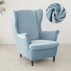 Velvet Wing Chair Cover Stretch Spandex Wingback Chair Cover Elastic Armchair Cover Sofa Covers with Seat Cushion Cover