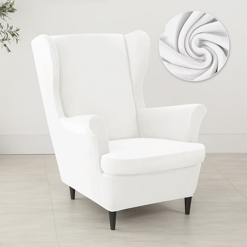Velvet Wing Chair Cover Stretch Spandex Wingback Chair Cover Elastic Armchair Cover Sofa Covers with Seat Cushion Cover