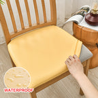 Waterproof PU Leather Square Chair Seat Cover Kitchen Dining Seat Slipcovers