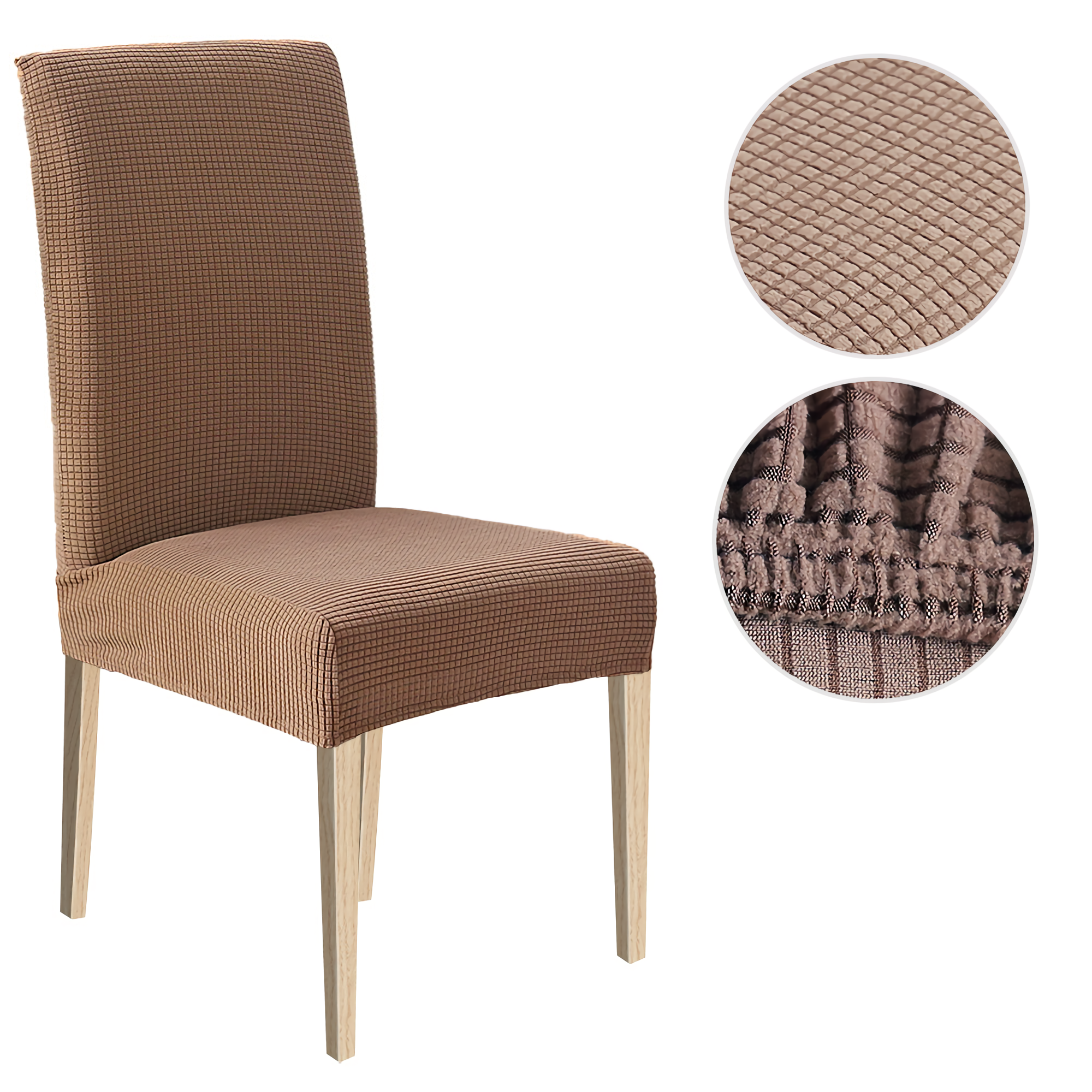 High Stretch Dining Chair Cover, 1/2/4/6pcs Jacquard Spandex Slipcover