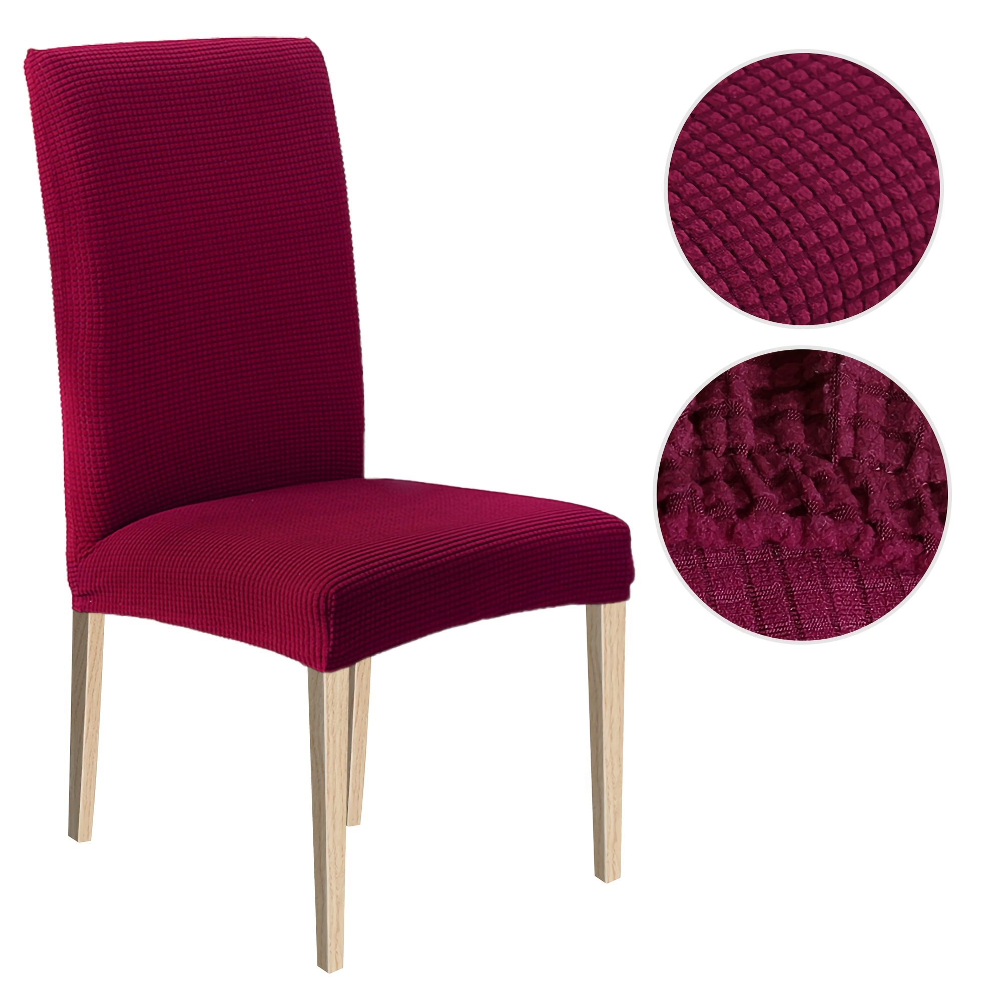 High Stretch Dining Chair Cover, 1/2/4/6pcs Jacquard Spandex Slipcover