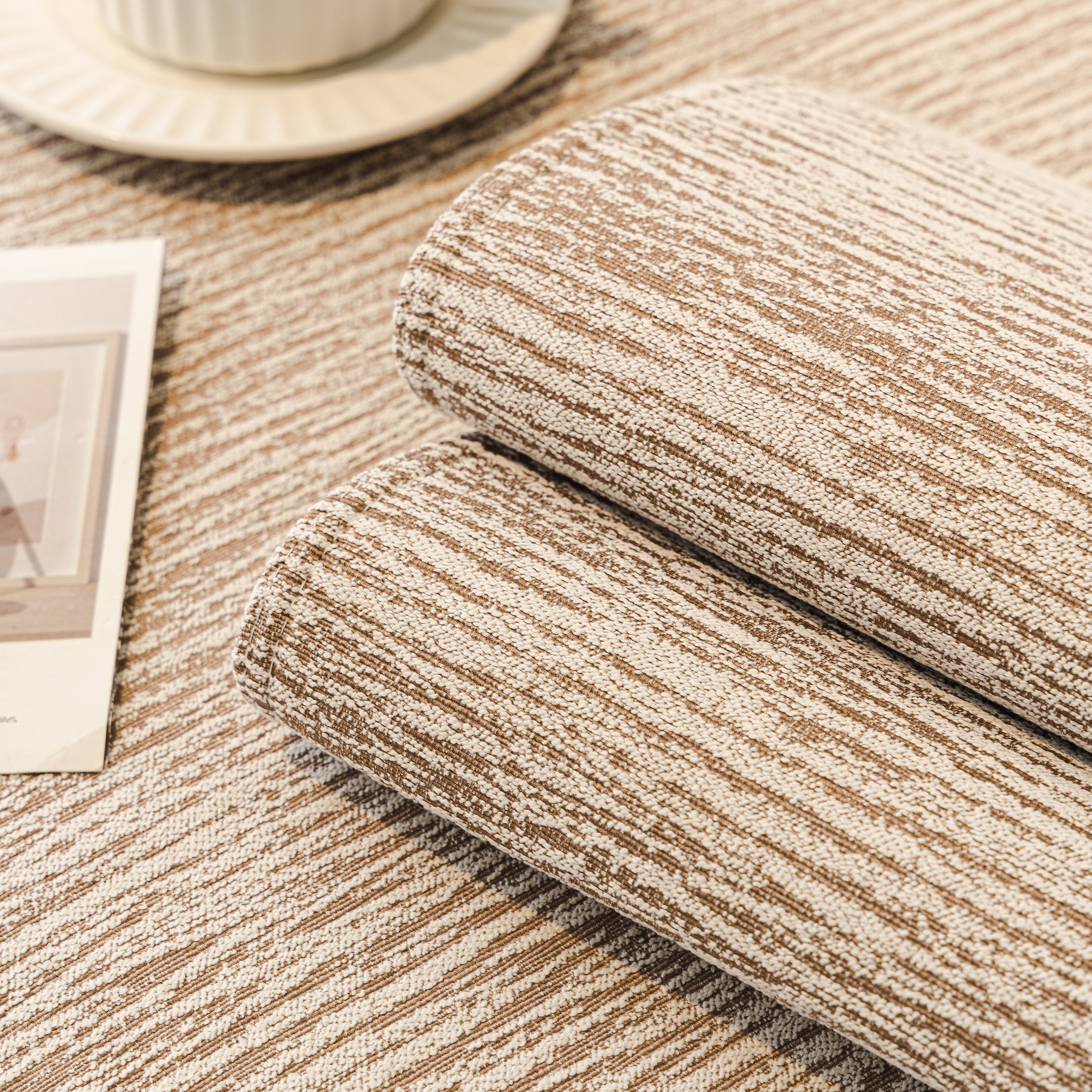 Soft Chenille Sectional Sofa Cover with Pom Pom Trim – Non-Slip Couch Protector