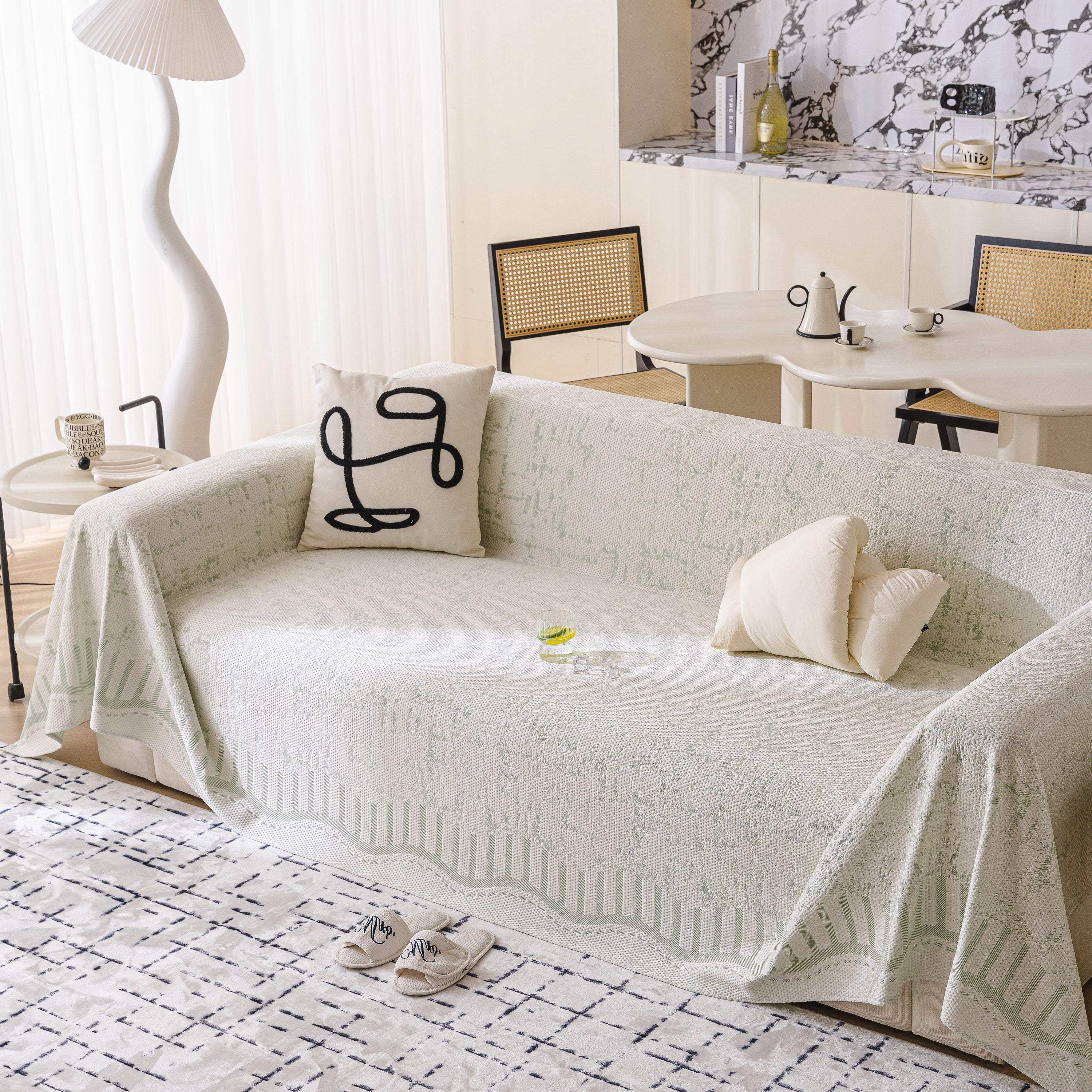 Modern Light Luxury Silky Smooth Couch Throw Protector, Washable Furniture Protector