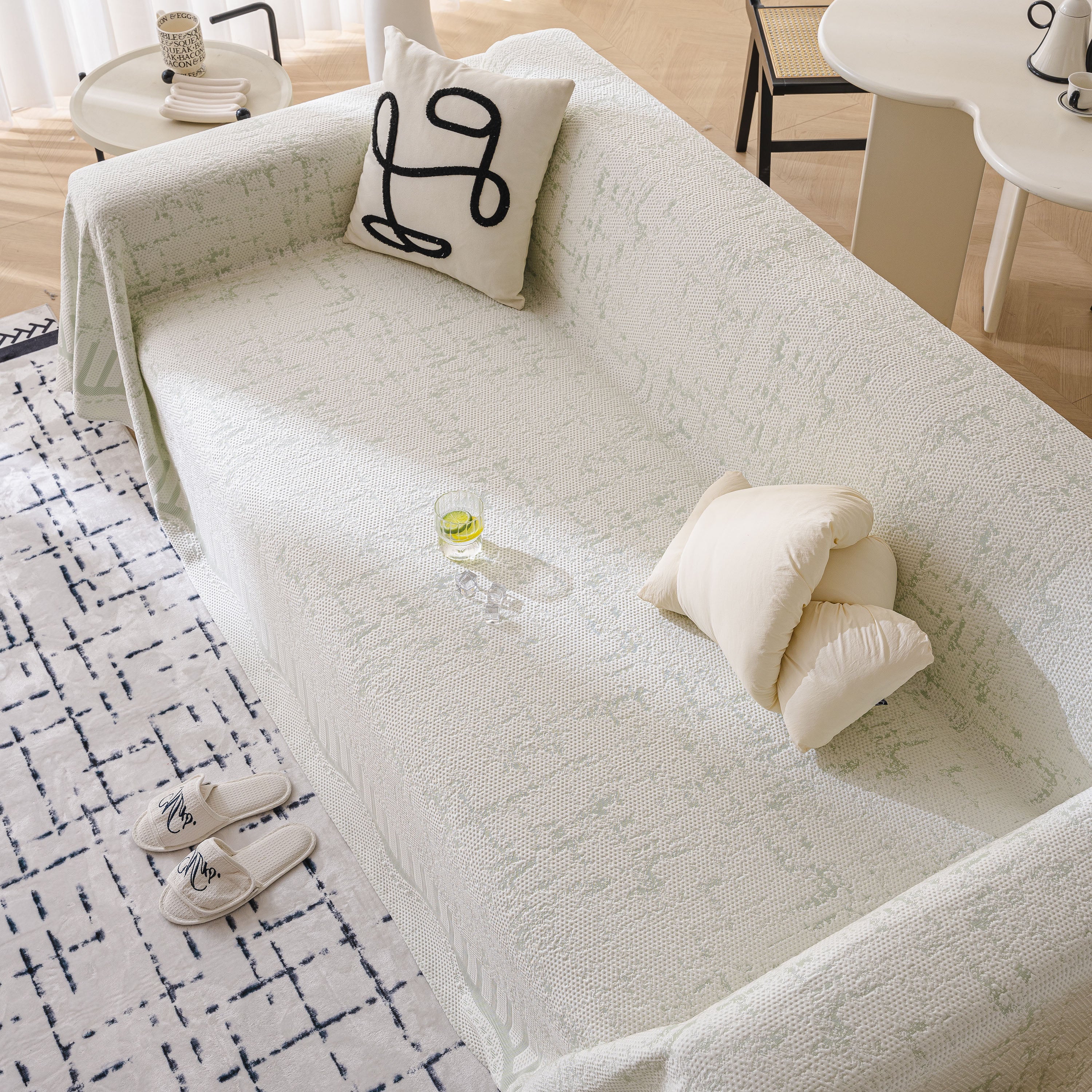 Modern Light Luxury Silky Smooth Couch Throw Protector, Washable Furniture Protector