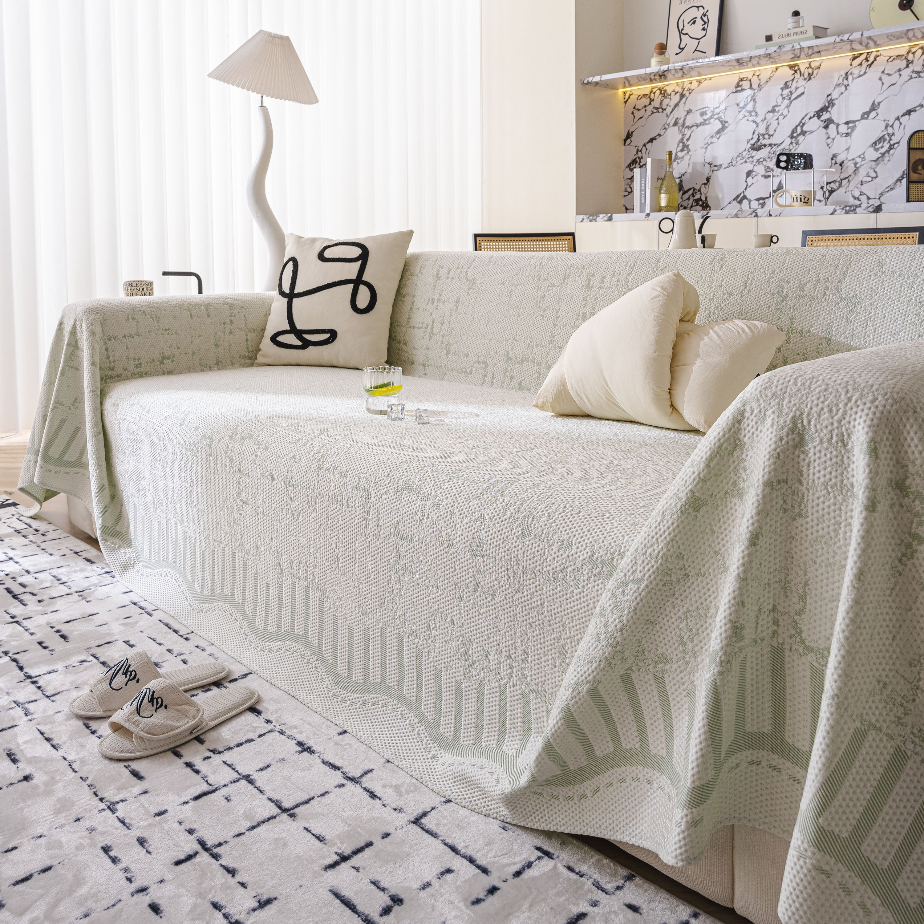 Modern Light Luxury Silky Smooth Couch Throw Protector, Washable Furniture Protector