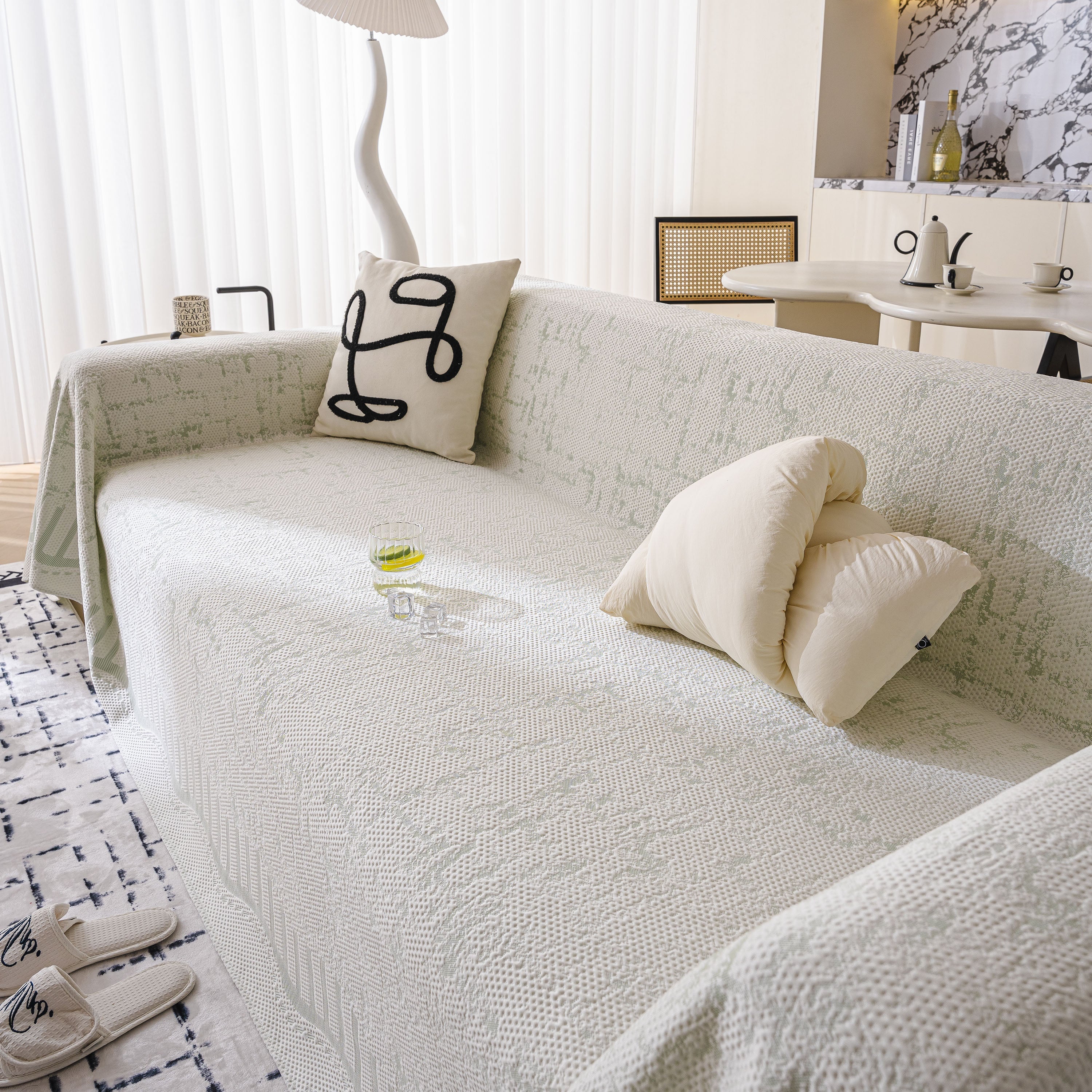 Modern Light Luxury Silky Smooth Couch Throw Protector, Washable Furniture Protector