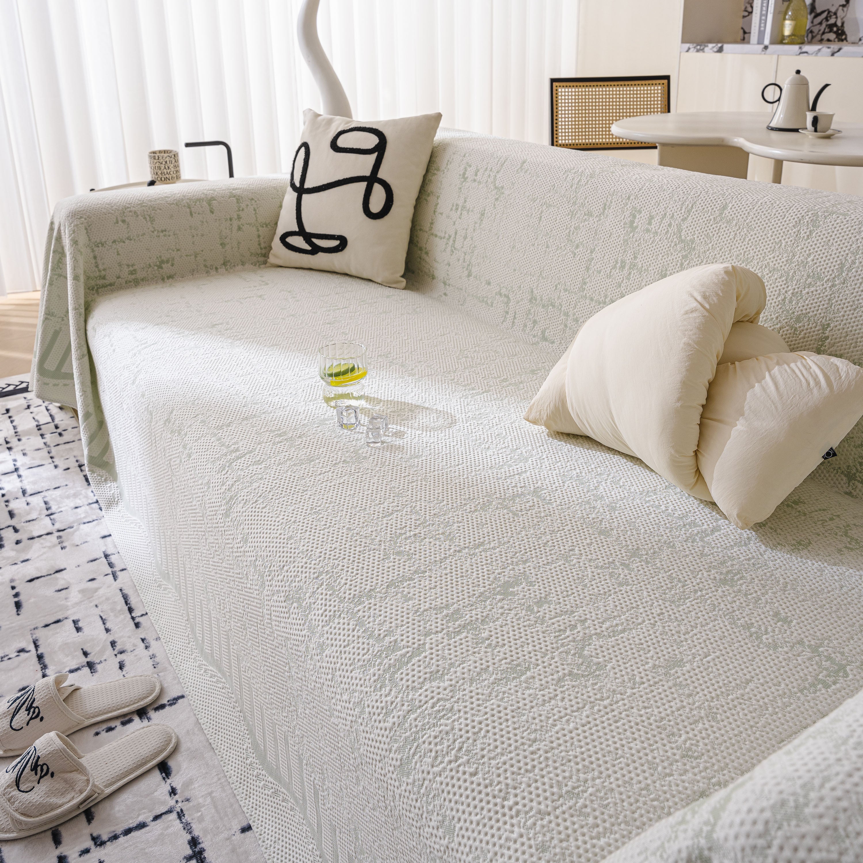 Modern Light Luxury Silky Smooth Couch Throw Protector, Washable Furniture Protector