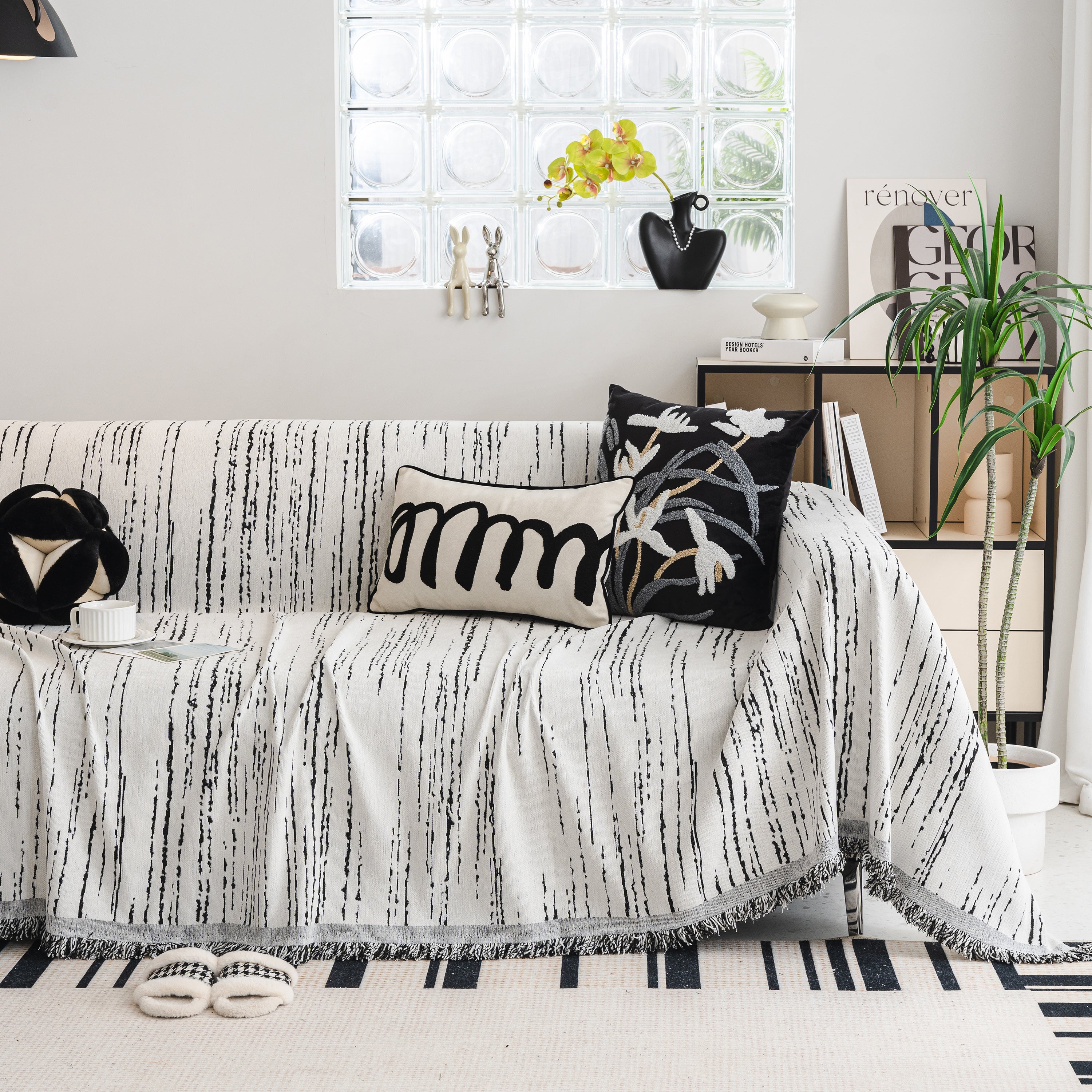 Slip Covers for Sofas, Sofa Throw Cover Soft Chenille Sofa Bed Cover, L Shaped Sectional Couch Covers