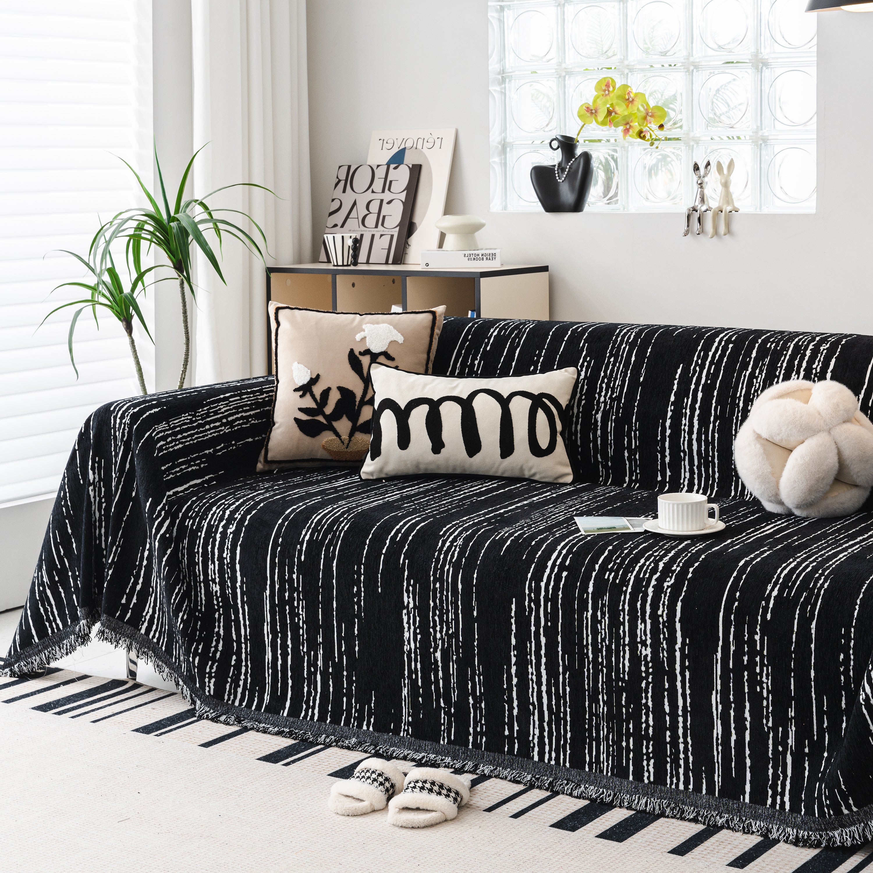 Slip Covers for Sofas, Sofa Throw Cover Soft Chenille Sofa Bed Cover, L Shaped Sectional Couch Covers