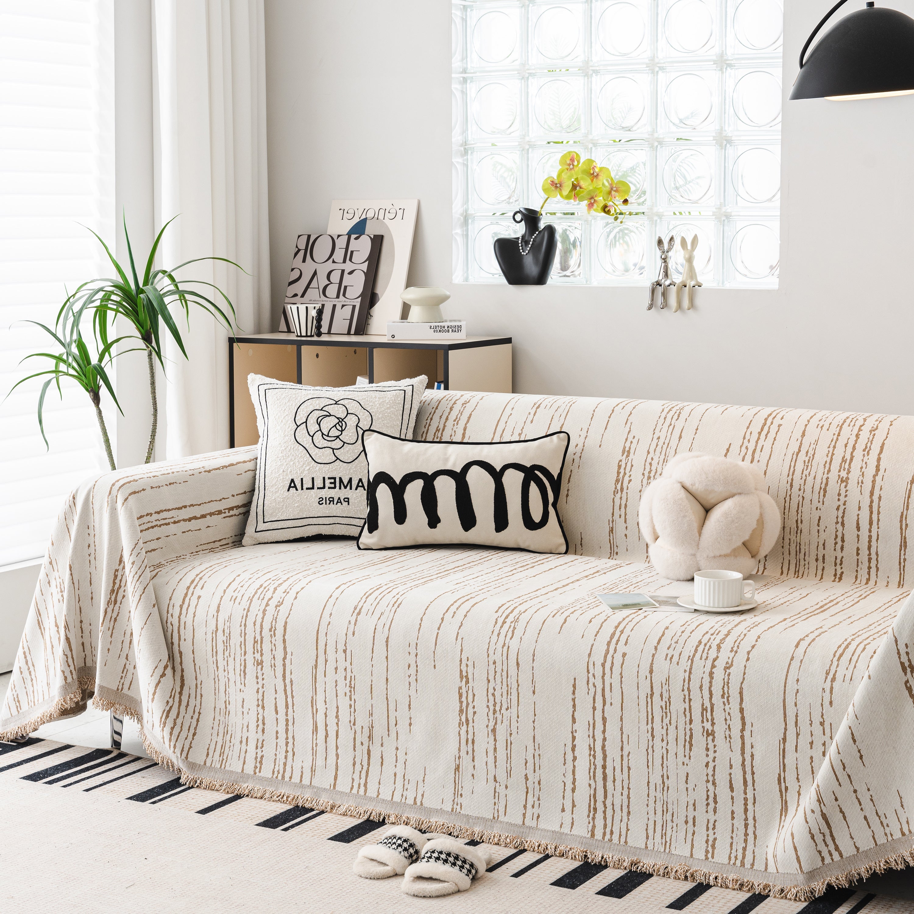 Slip Covers for Sofas, Sofa Throw Cover Soft Chenille Sofa Bed Cover, L Shaped Sectional Couch Covers