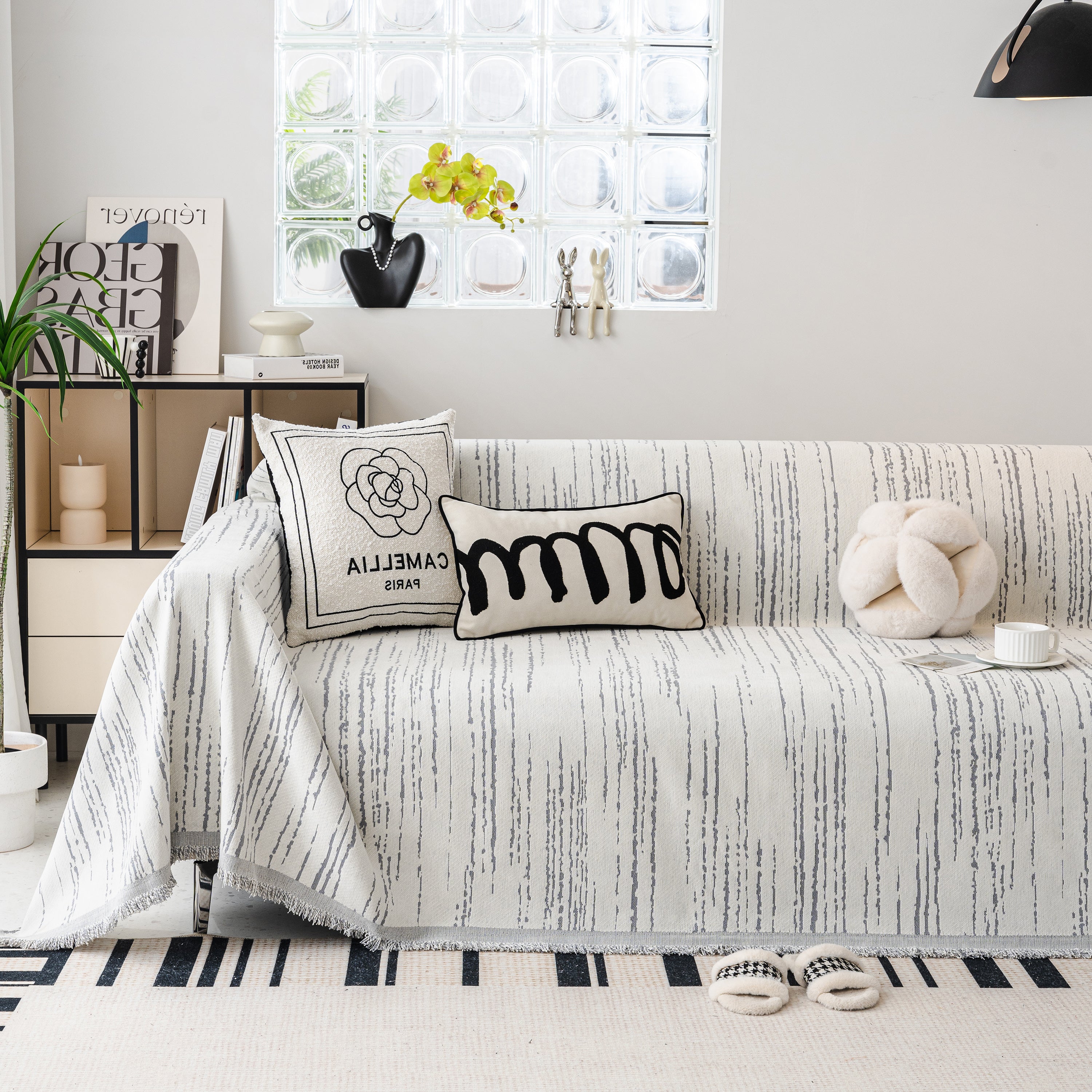 Slip Covers for Sofas, Sofa Throw Cover Soft Chenille Sofa Bed Cover, L Shaped Sectional Couch Covers