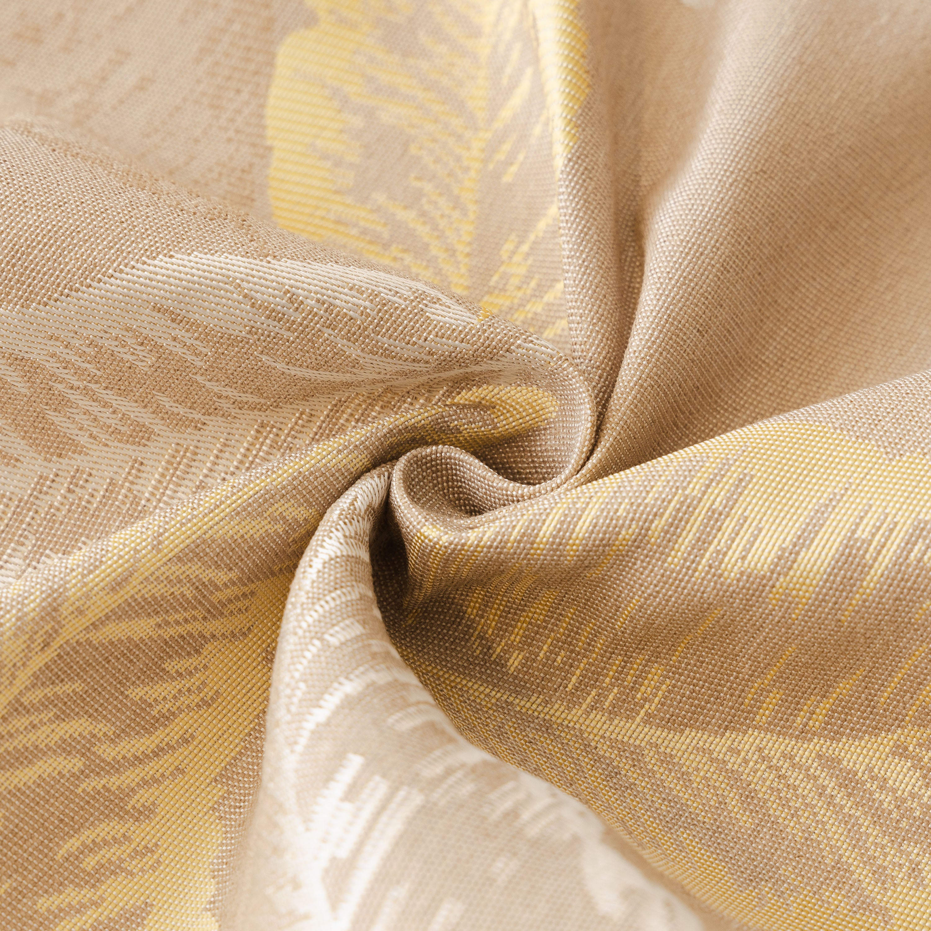 Leaf Jacquard Sofa Cover with Ruffle Skirt – Non-Slip Couch Protector with Sheer Hem