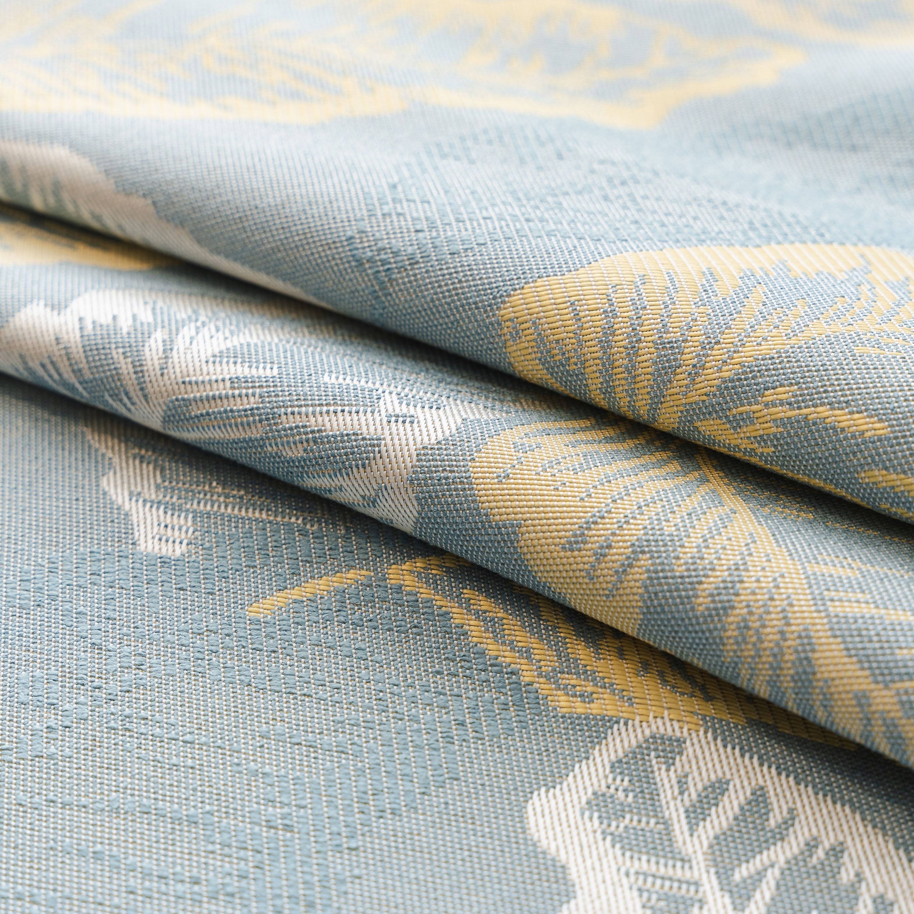 Leaf Jacquard Sofa Cover with Ruffle Skirt – Non-Slip Couch Protector with Sheer Hem