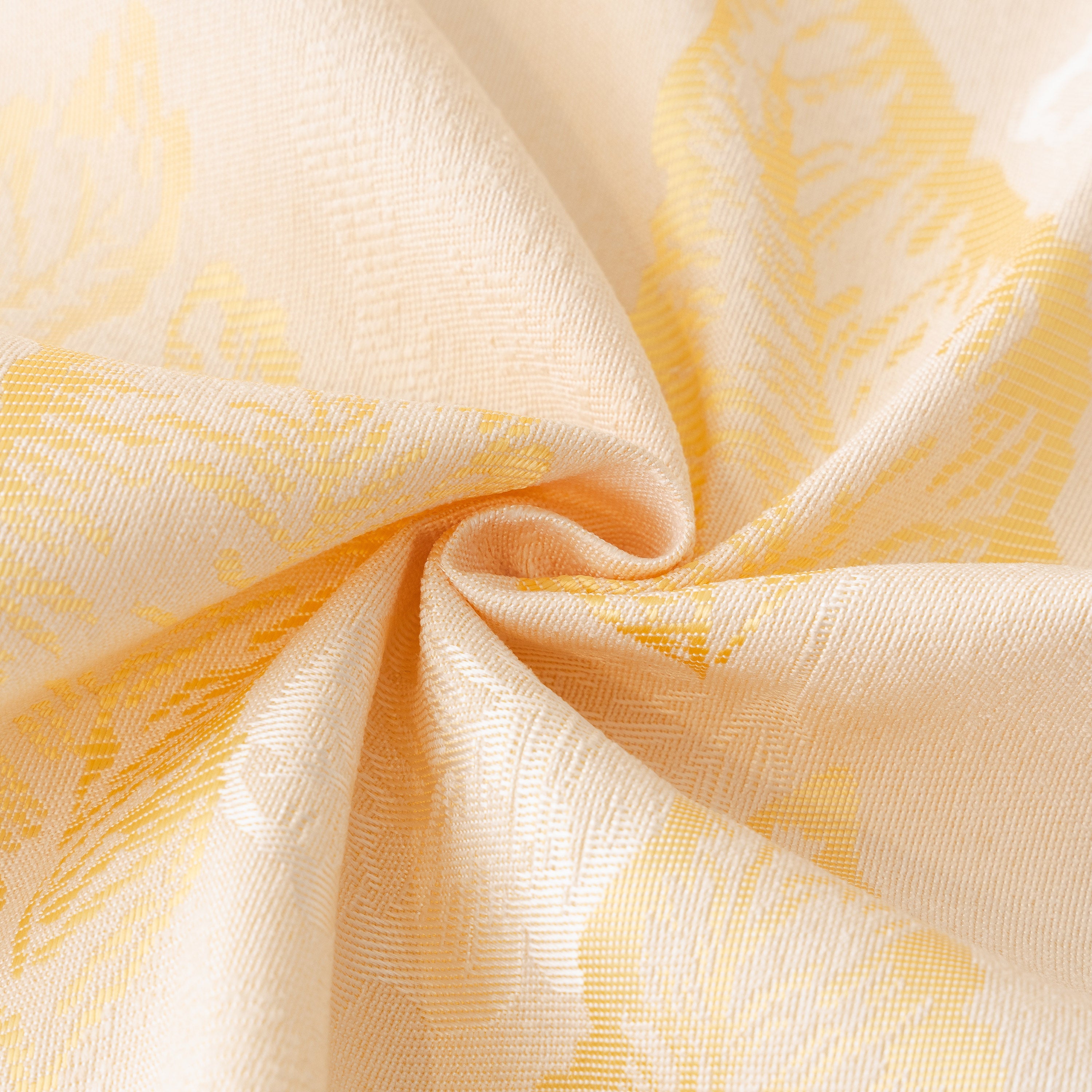 Leaf Jacquard Sofa Cover with Ruffle Skirt – Non-Slip Couch Protector with Sheer Hem