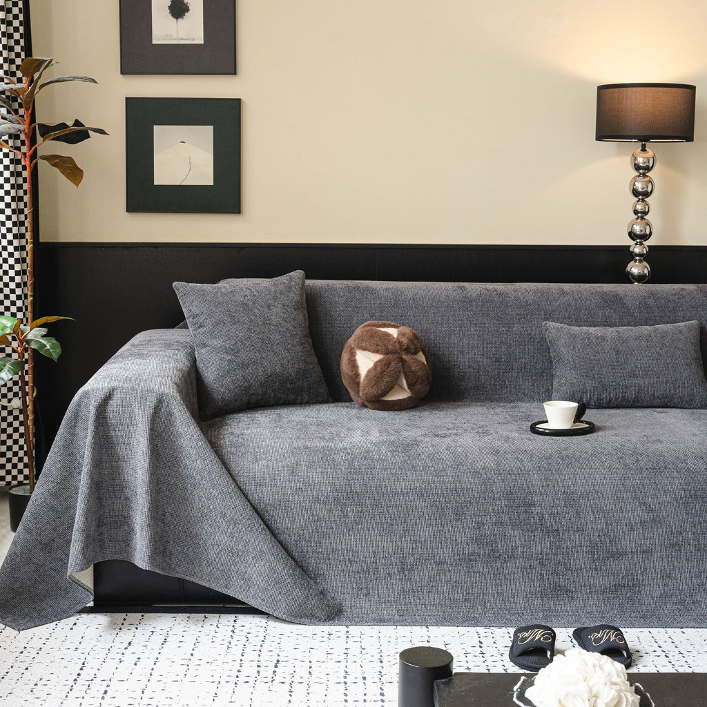 Chenille Sofa Cover Throw, Non-Slip, Water-Resistant, Pet-Friendly Couch Protector