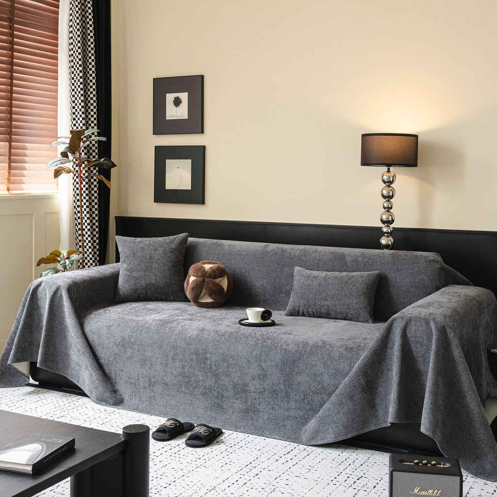 Chenille Sofa Cover Throw, Non-Slip, Water-Resistant, Pet-Friendly Couch Protector